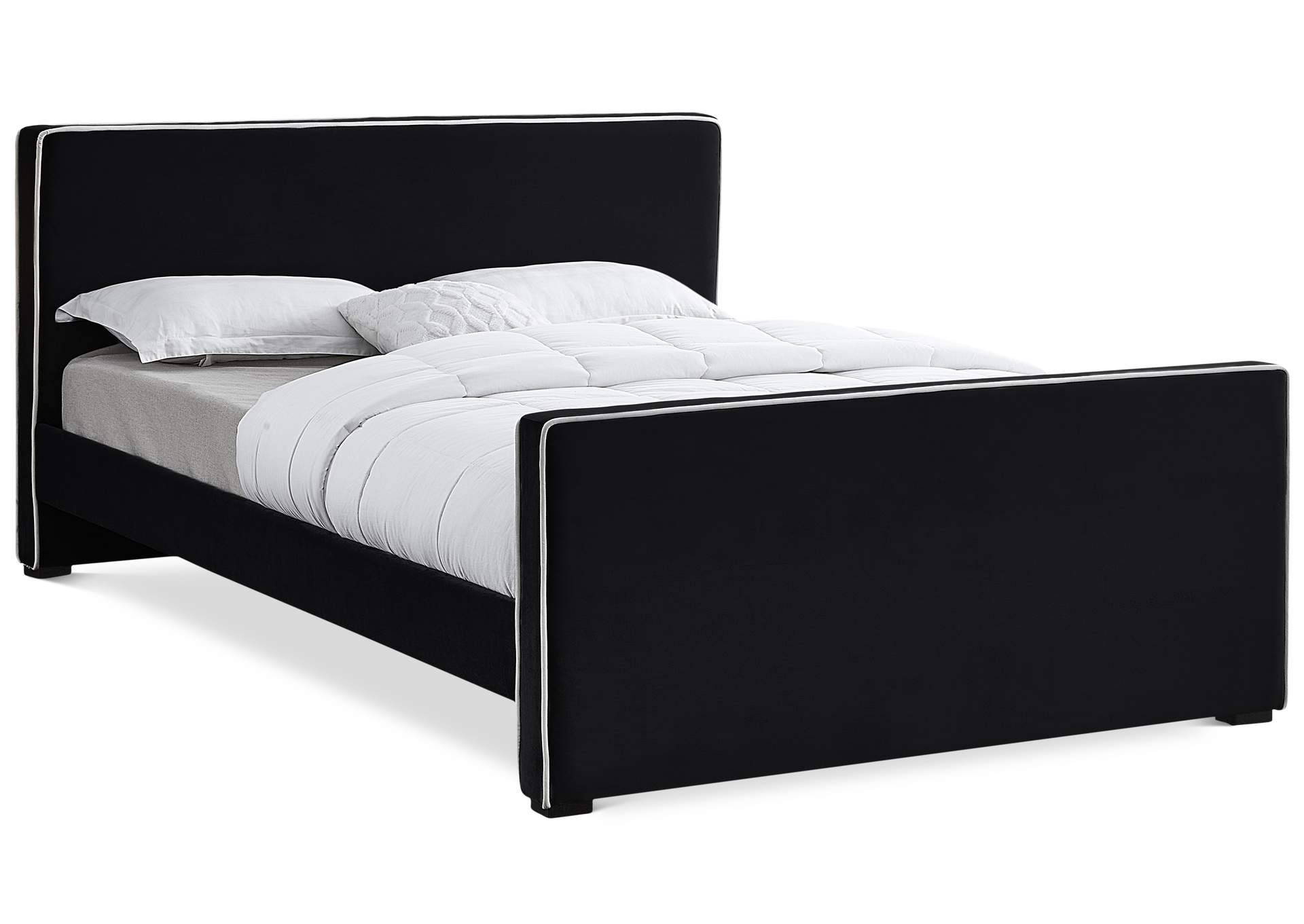 Dillard Black Velvet King Bed,Meridian Furniture