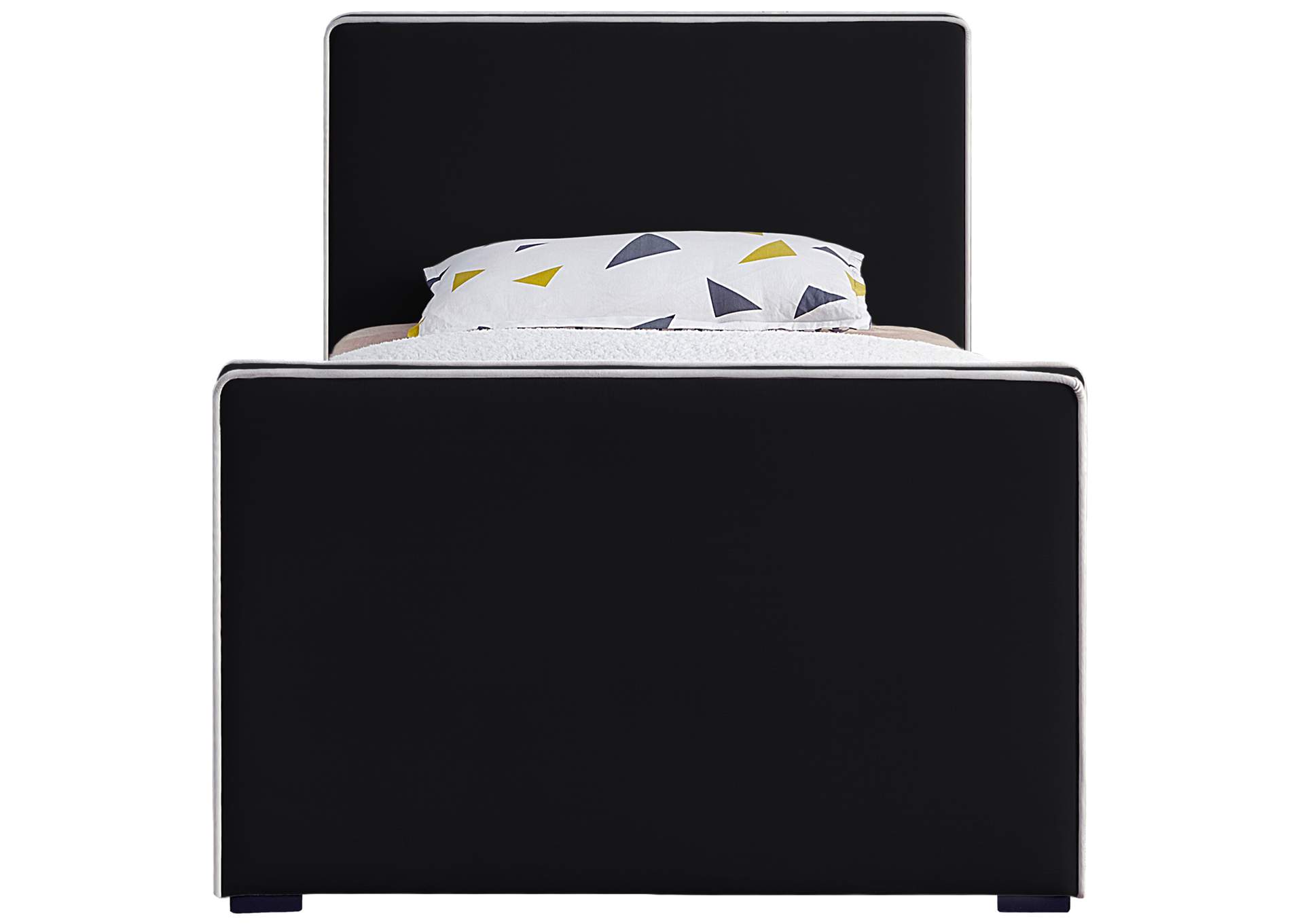 Dillard Black Velvet Twin Bed,Meridian Furniture