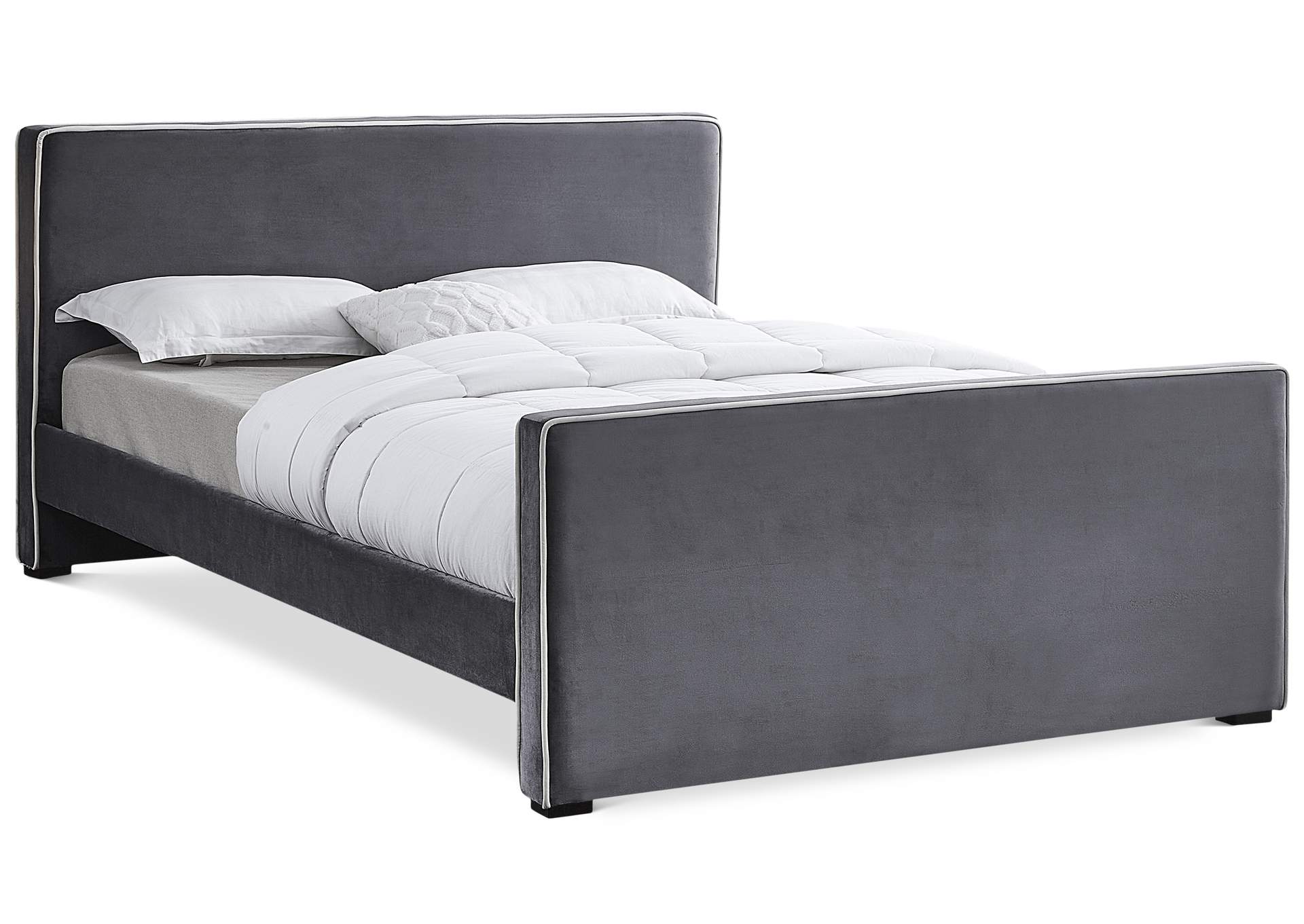 Dillard Grey Velvet Full Bed,Meridian Furniture