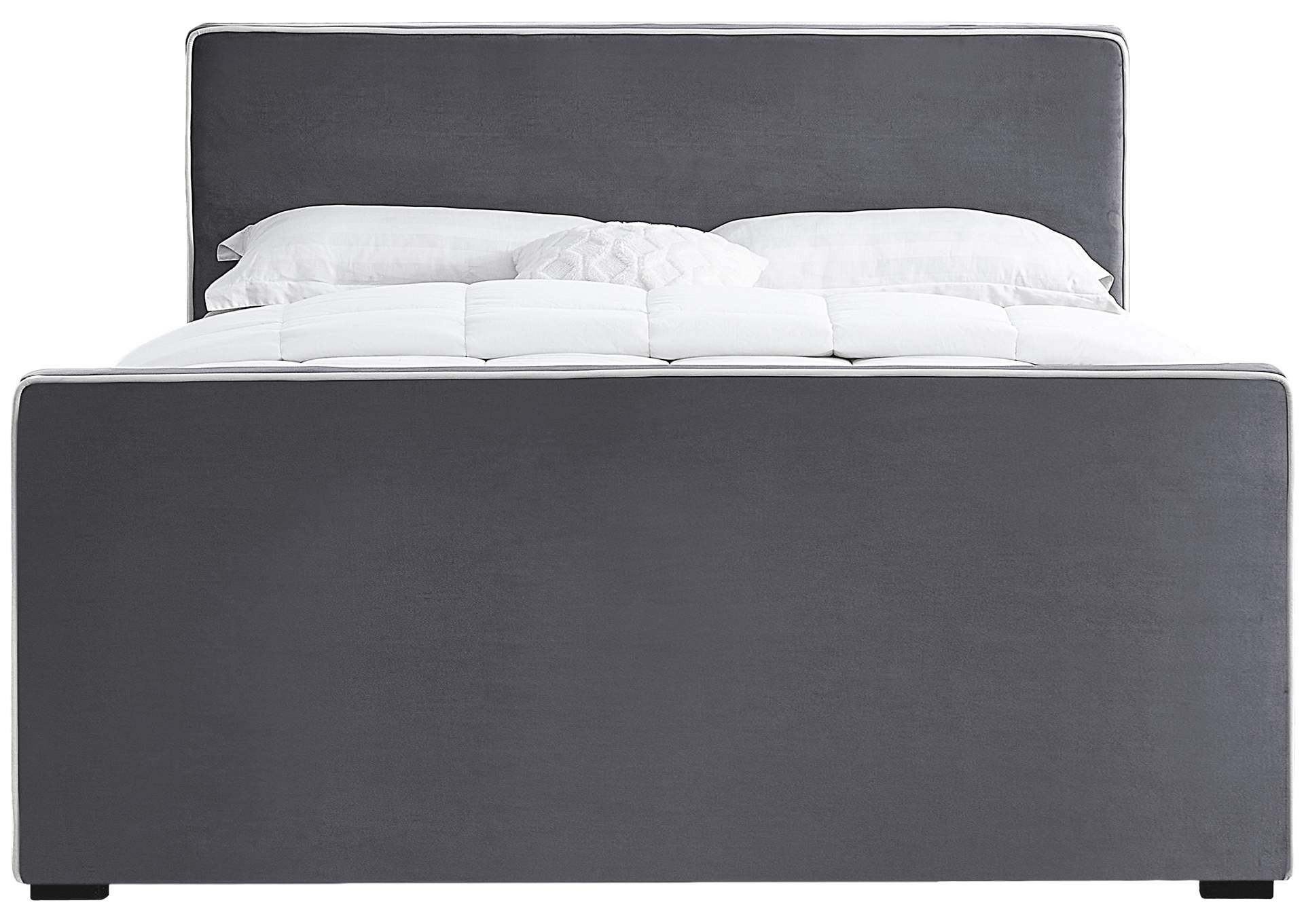 Dillard Grey Velvet King Bed,Meridian Furniture