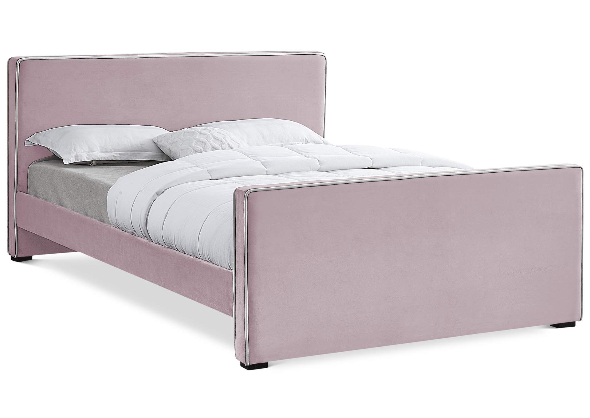 Dillard Pink Velvet Full Bed,Meridian Furniture