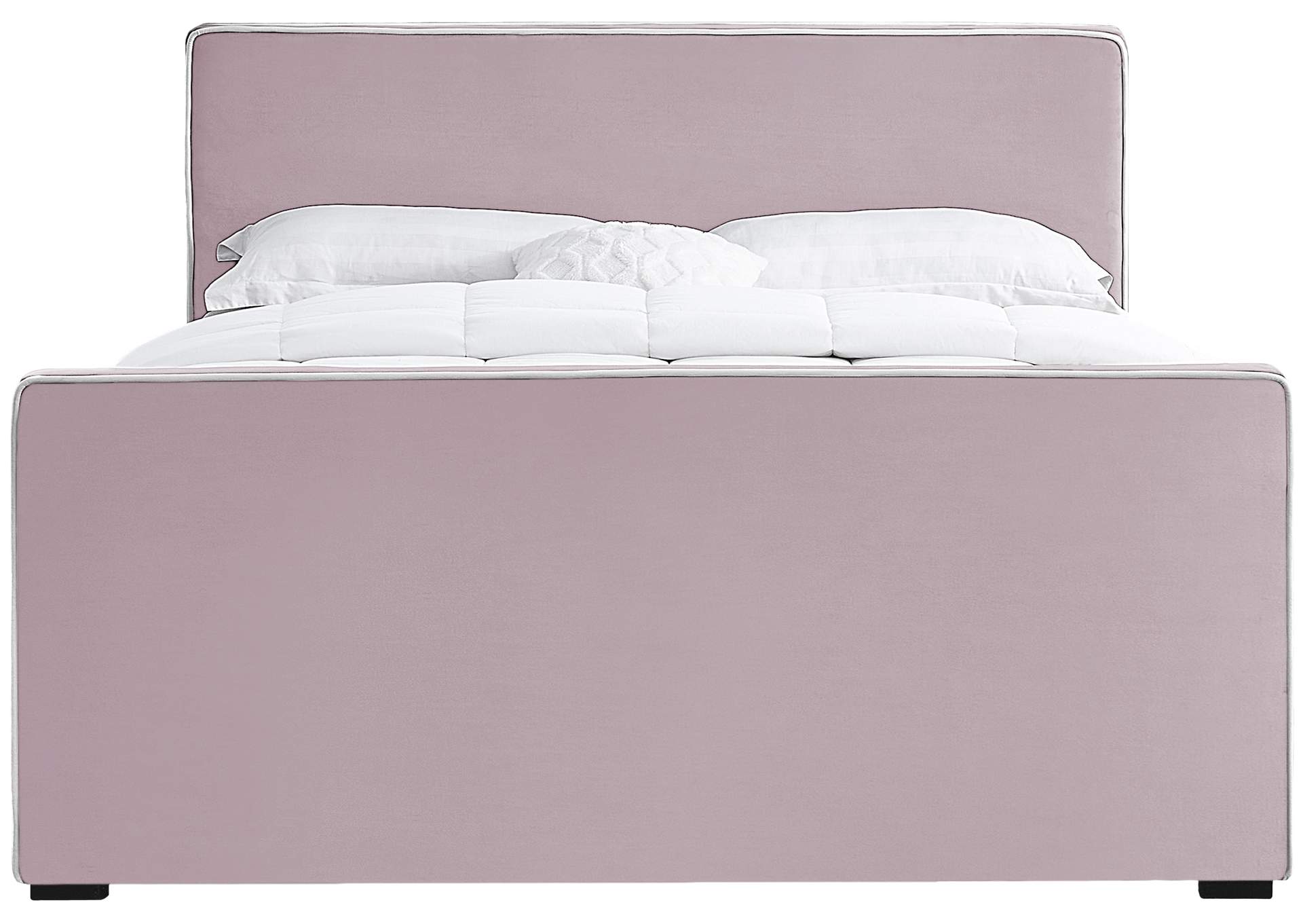 Dillard Pink Velvet Full Bed,Meridian Furniture