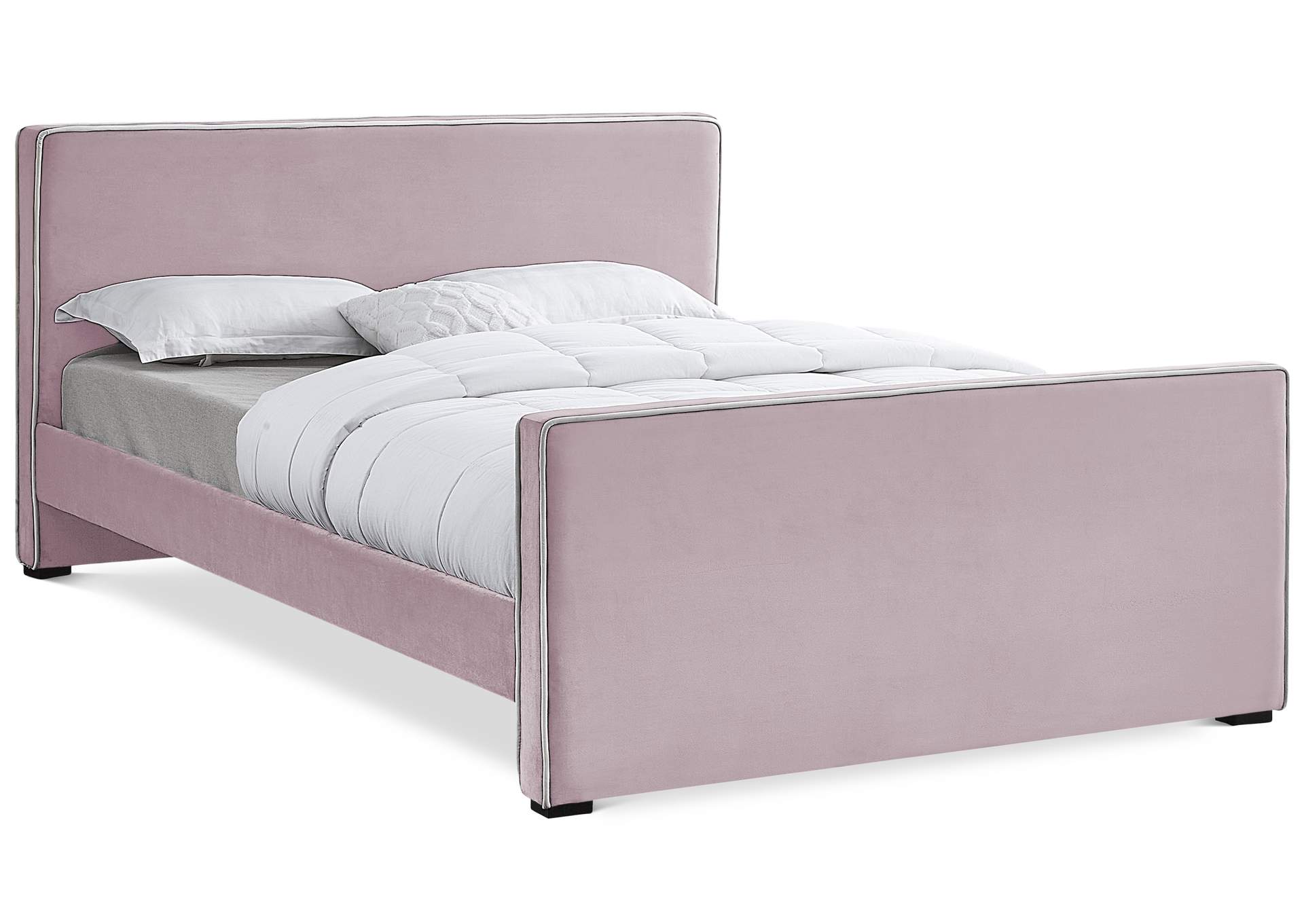 Dillard Pink Velvet King Bed,Meridian Furniture