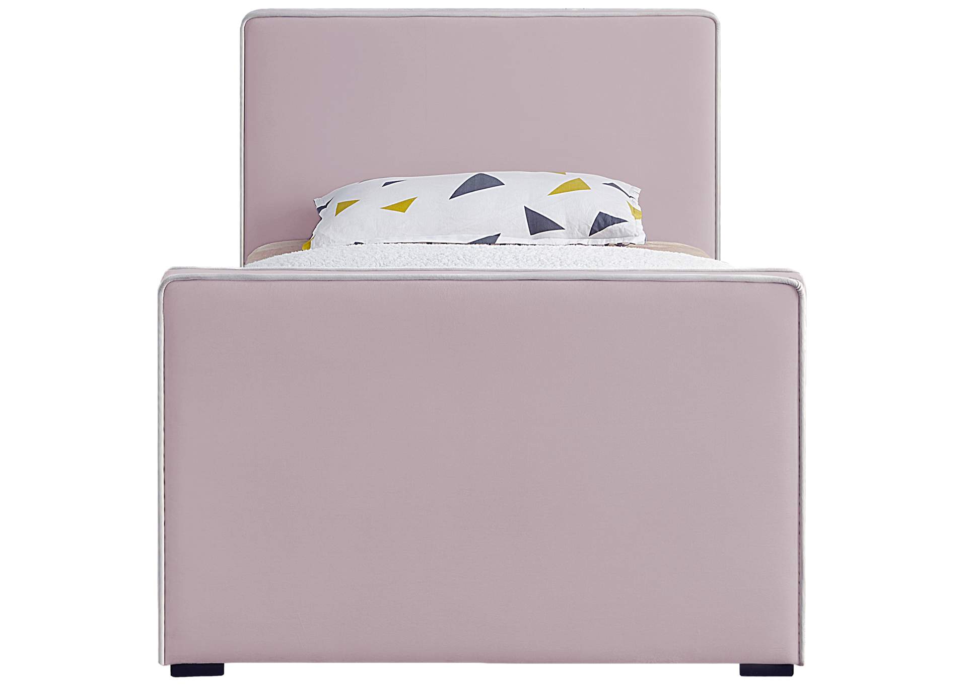 Dillard Pink Velvet Twin Bed,Meridian Furniture