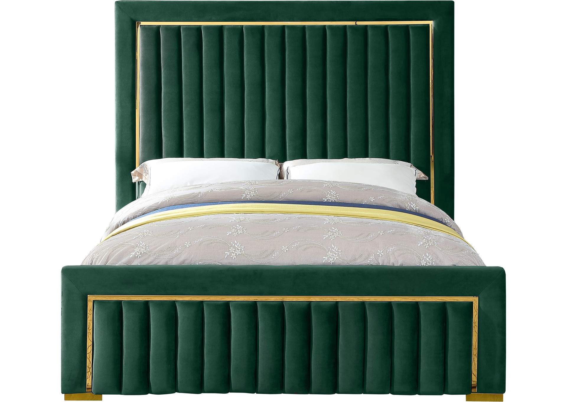 Dolce Green Velvet King Bed (3 Boxes),Meridian Furniture