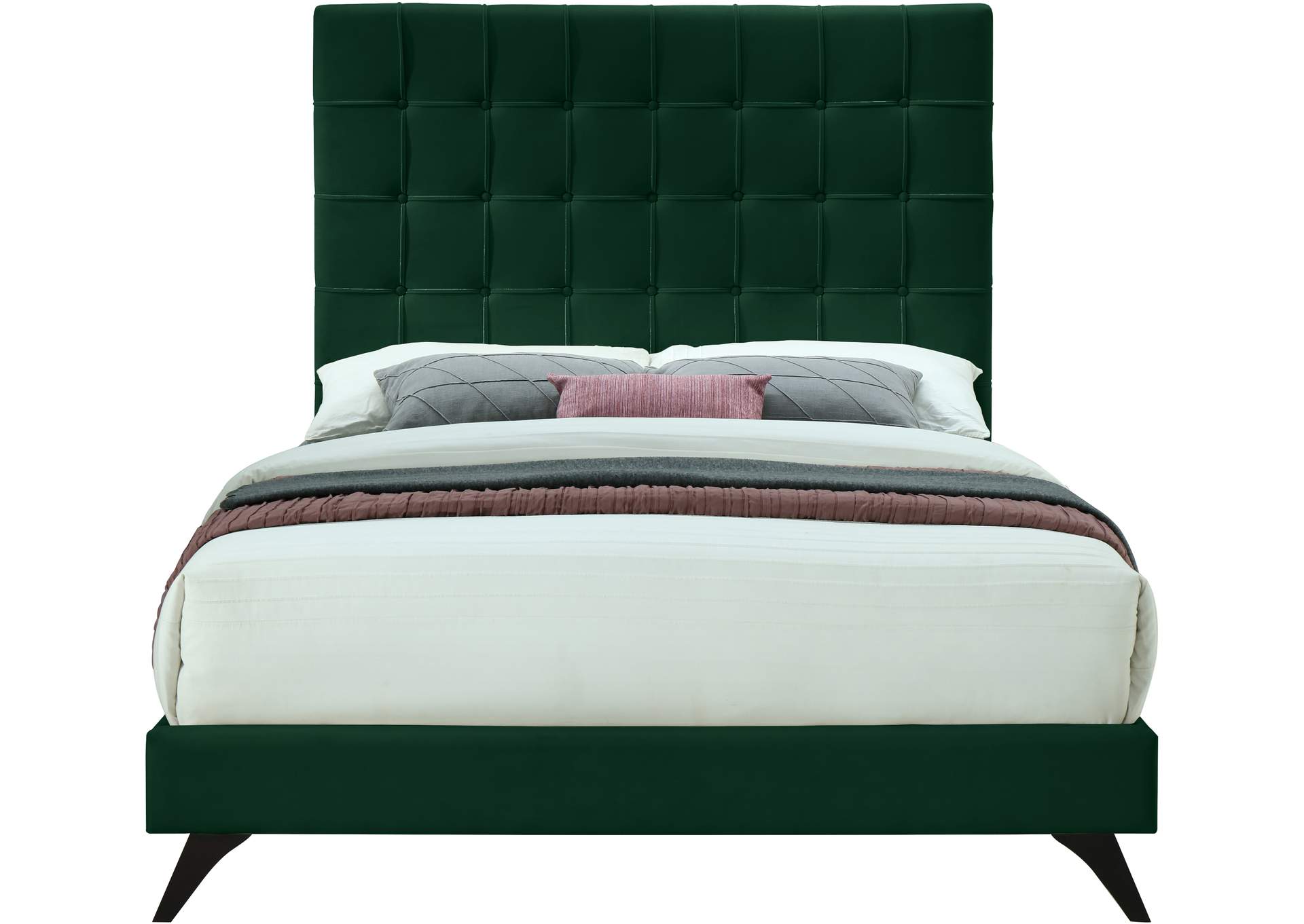 Elly Green Velvet King Bed,Meridian Furniture