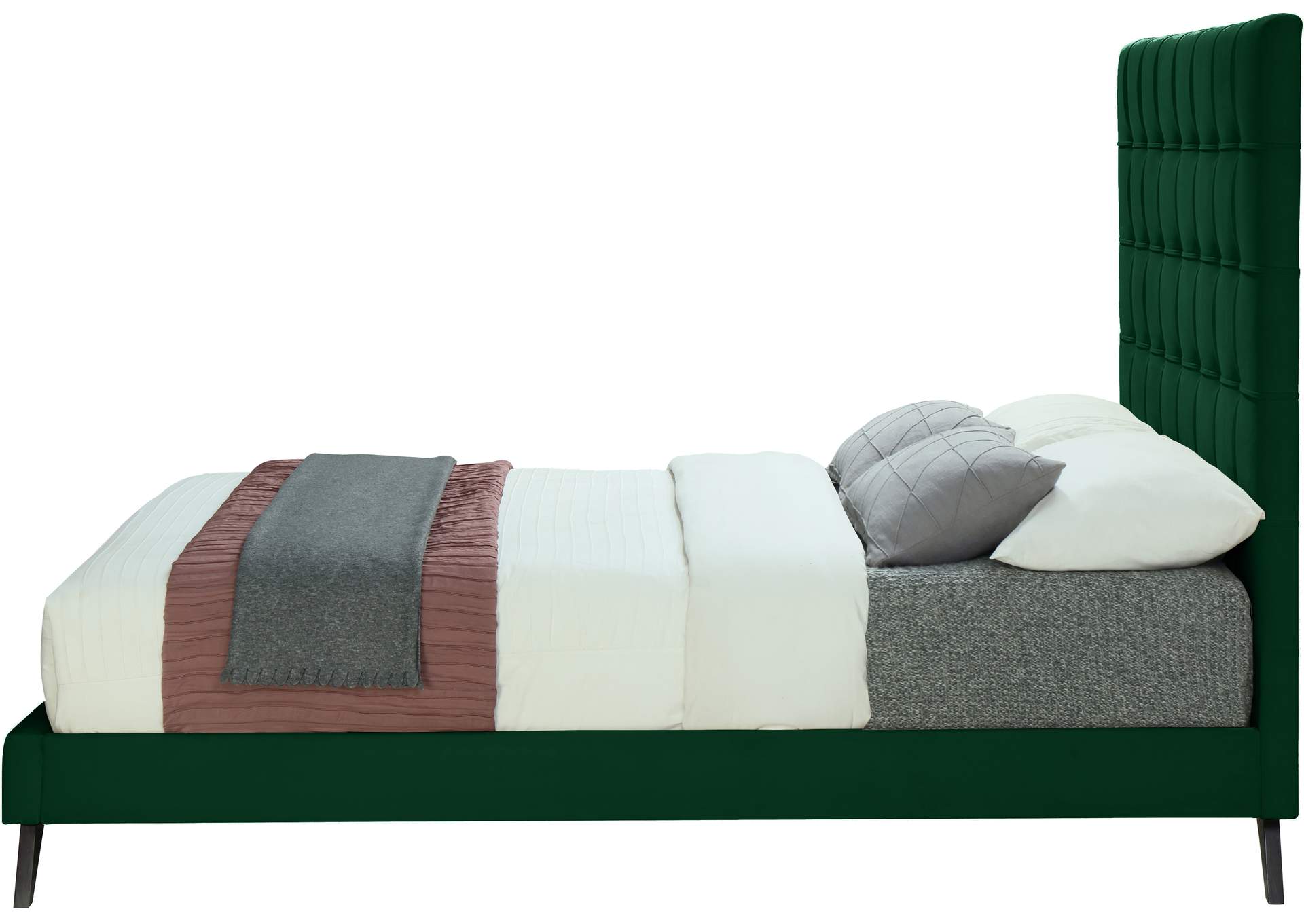 Elly Green Velvet King Bed,Meridian Furniture