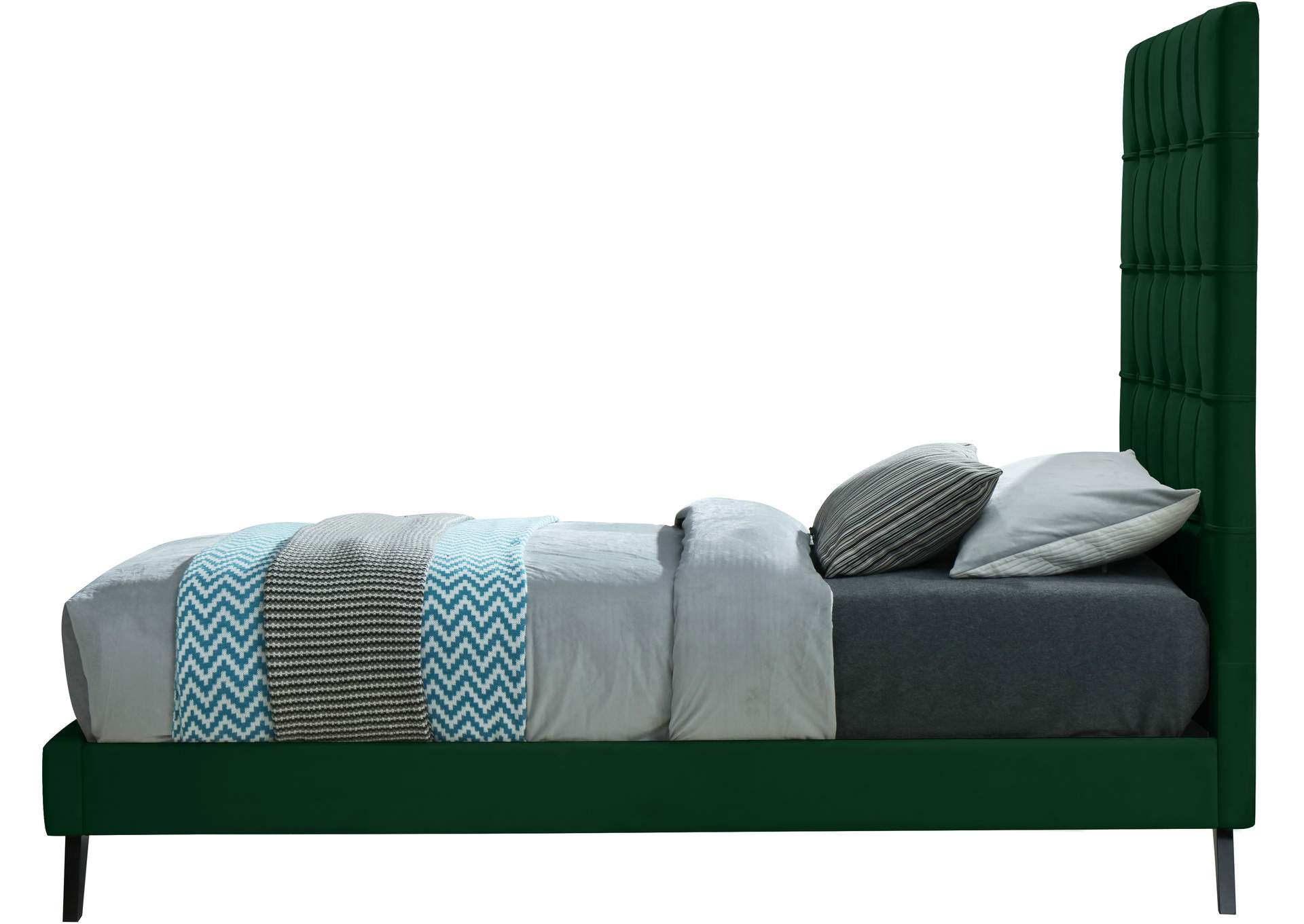 Elly Green Velvet Twin Bed,Meridian Furniture