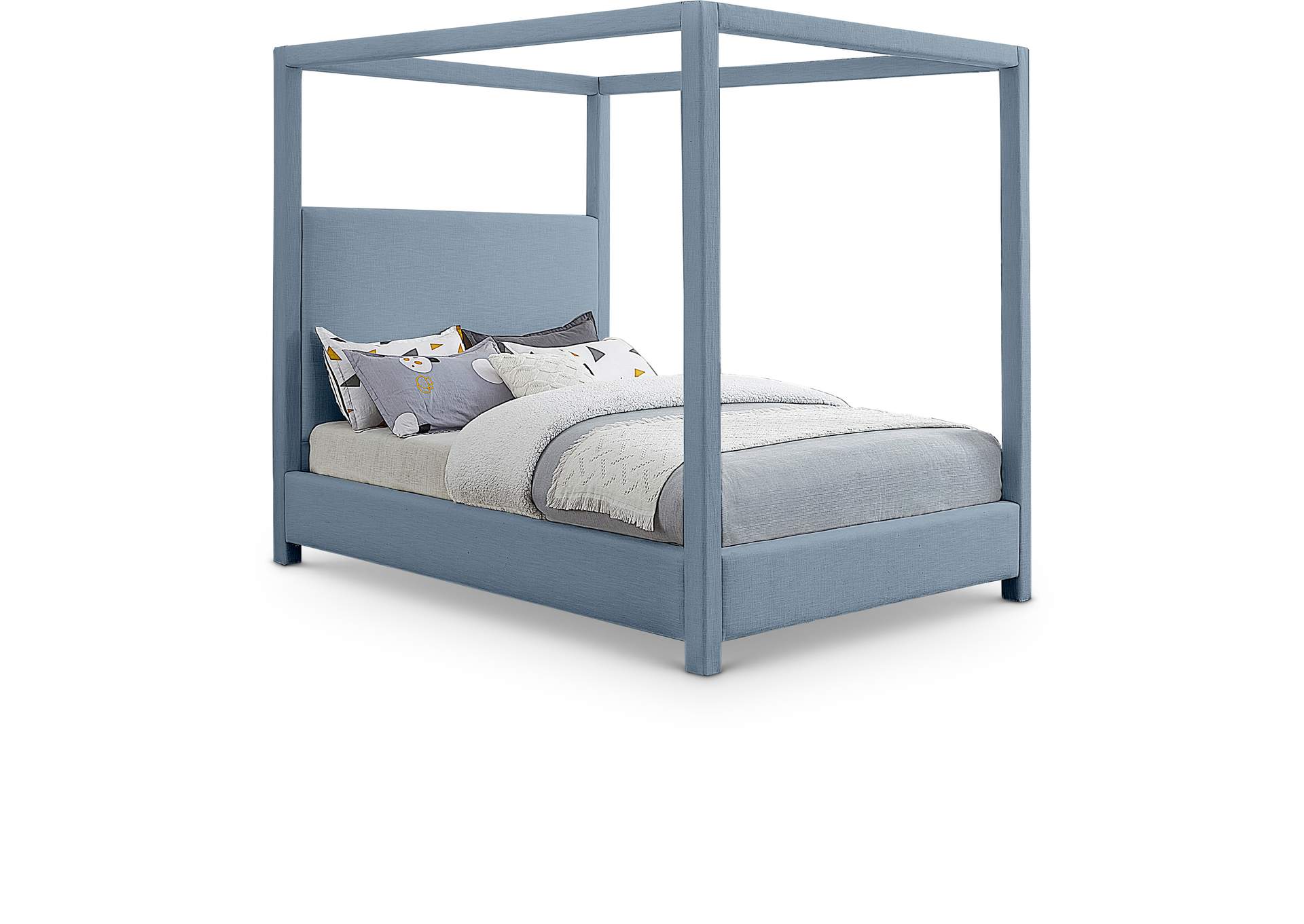 Emerson Sky Blue King Bed (3 Boxes),Meridian Furniture