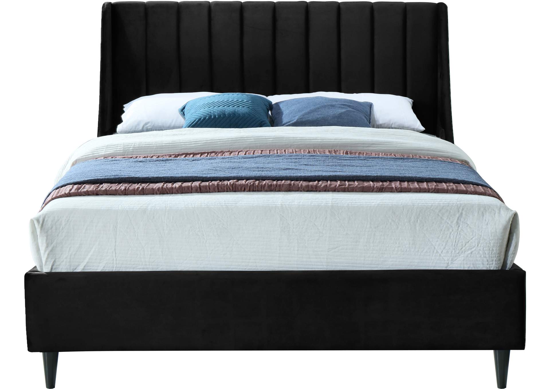 Eva Black Velvet Full Bed,Meridian Furniture