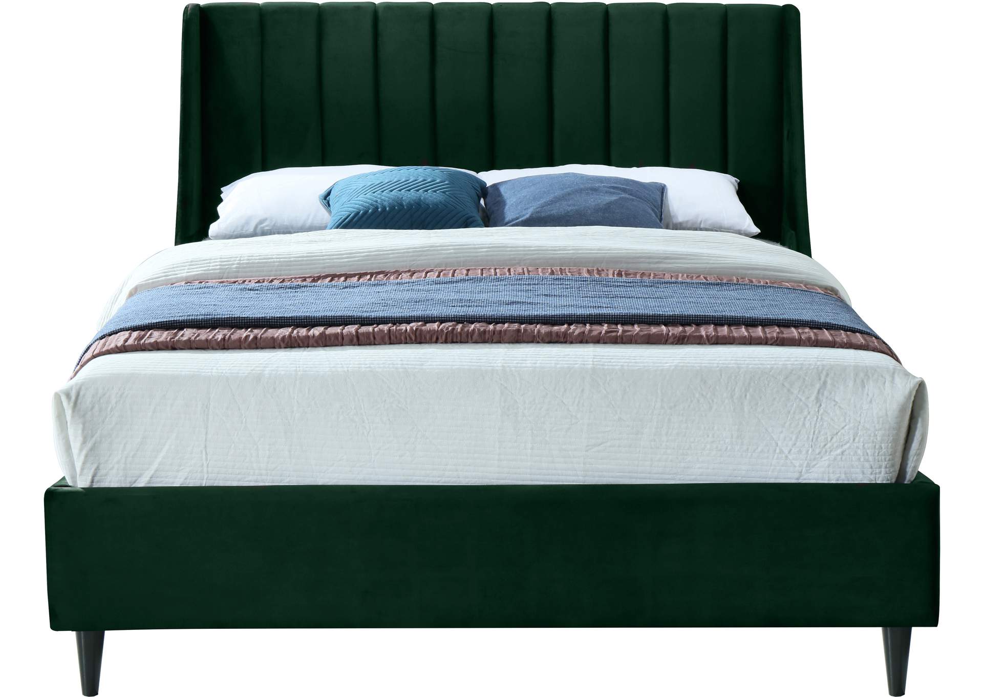 Eva Green Velvet Full Bed,Meridian Furniture