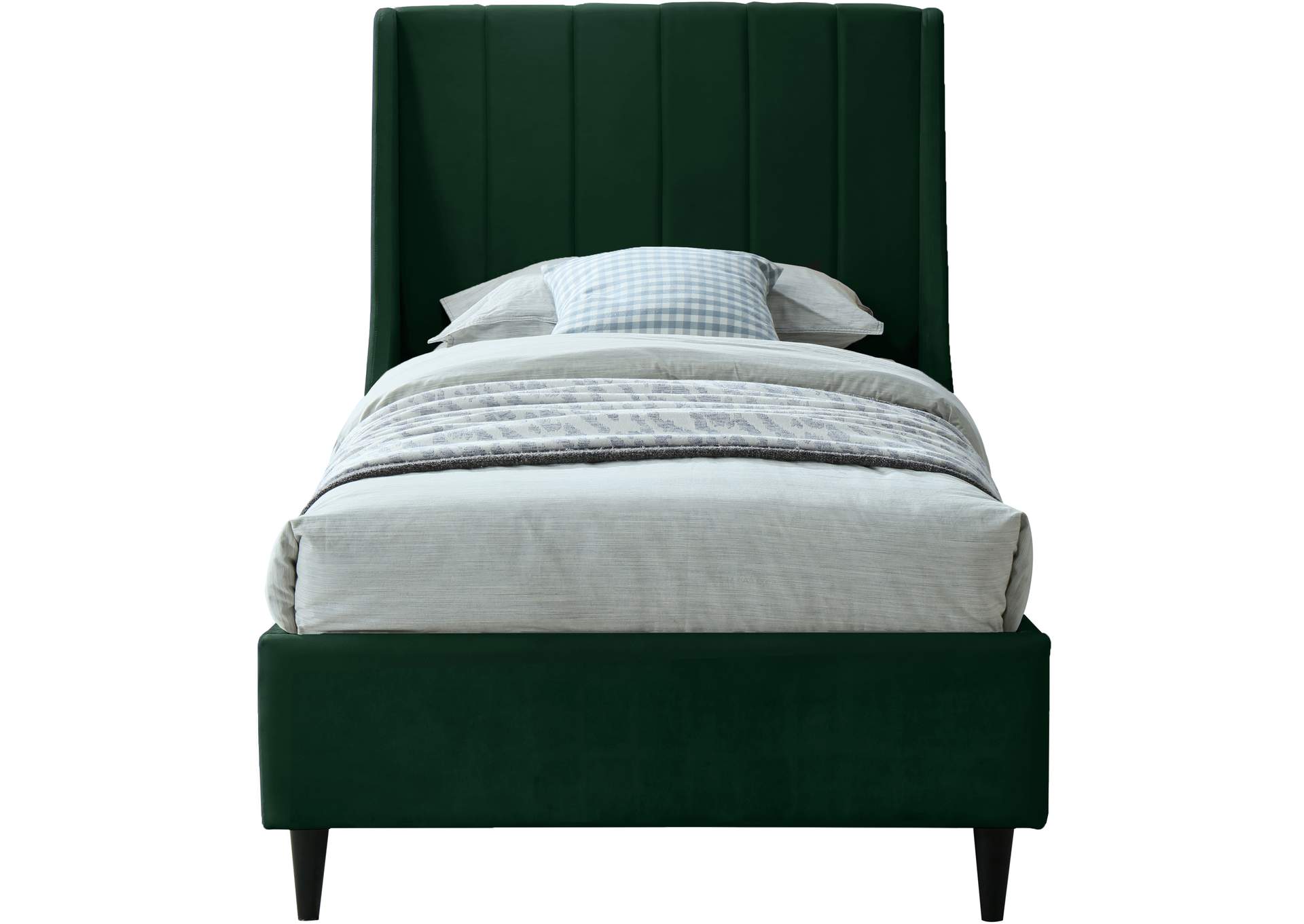 Eva Green Velvet Twin Bed,Meridian Furniture