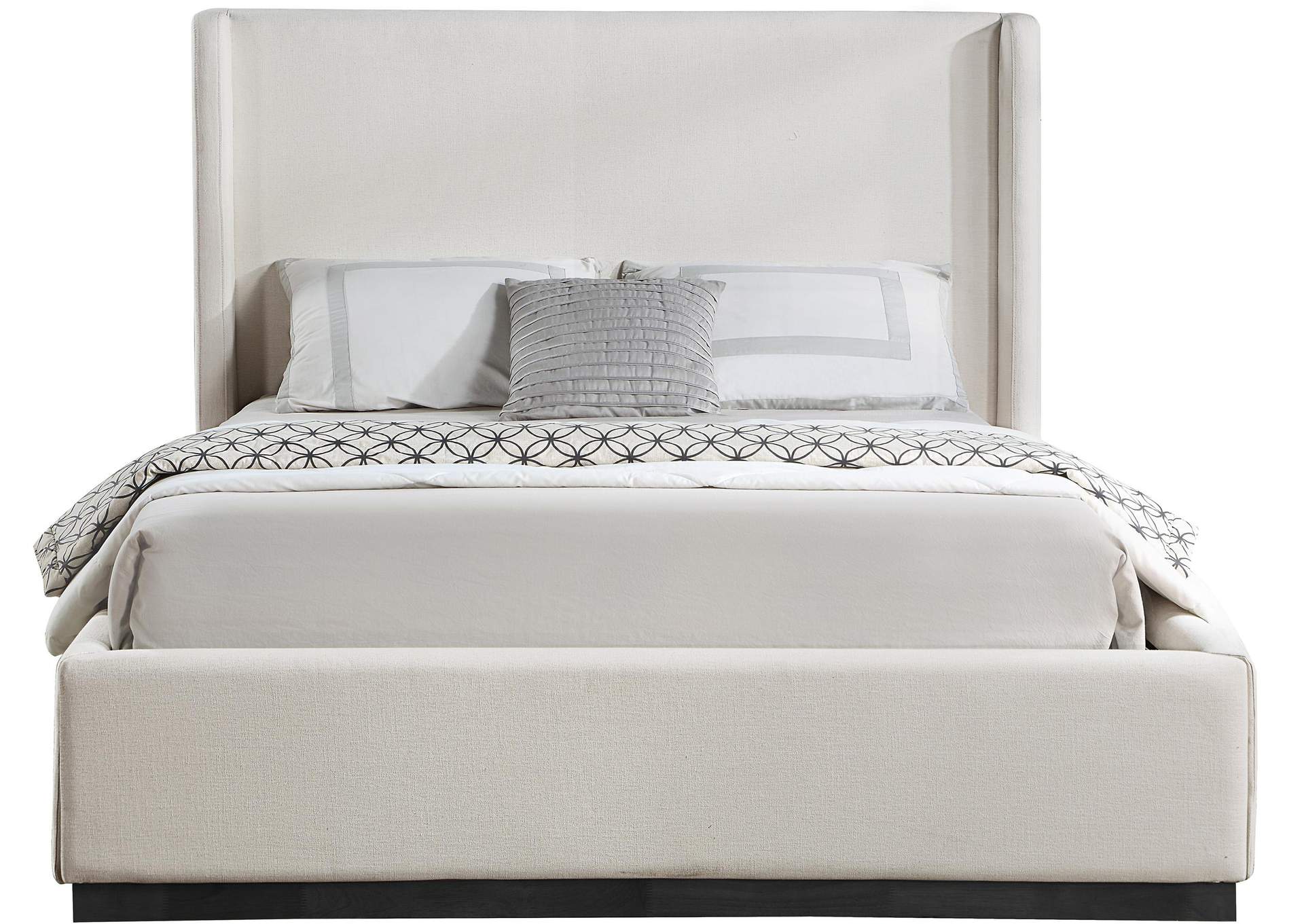 Flynn Beige Linen Textured Fabric Full Bed,Meridian Furniture