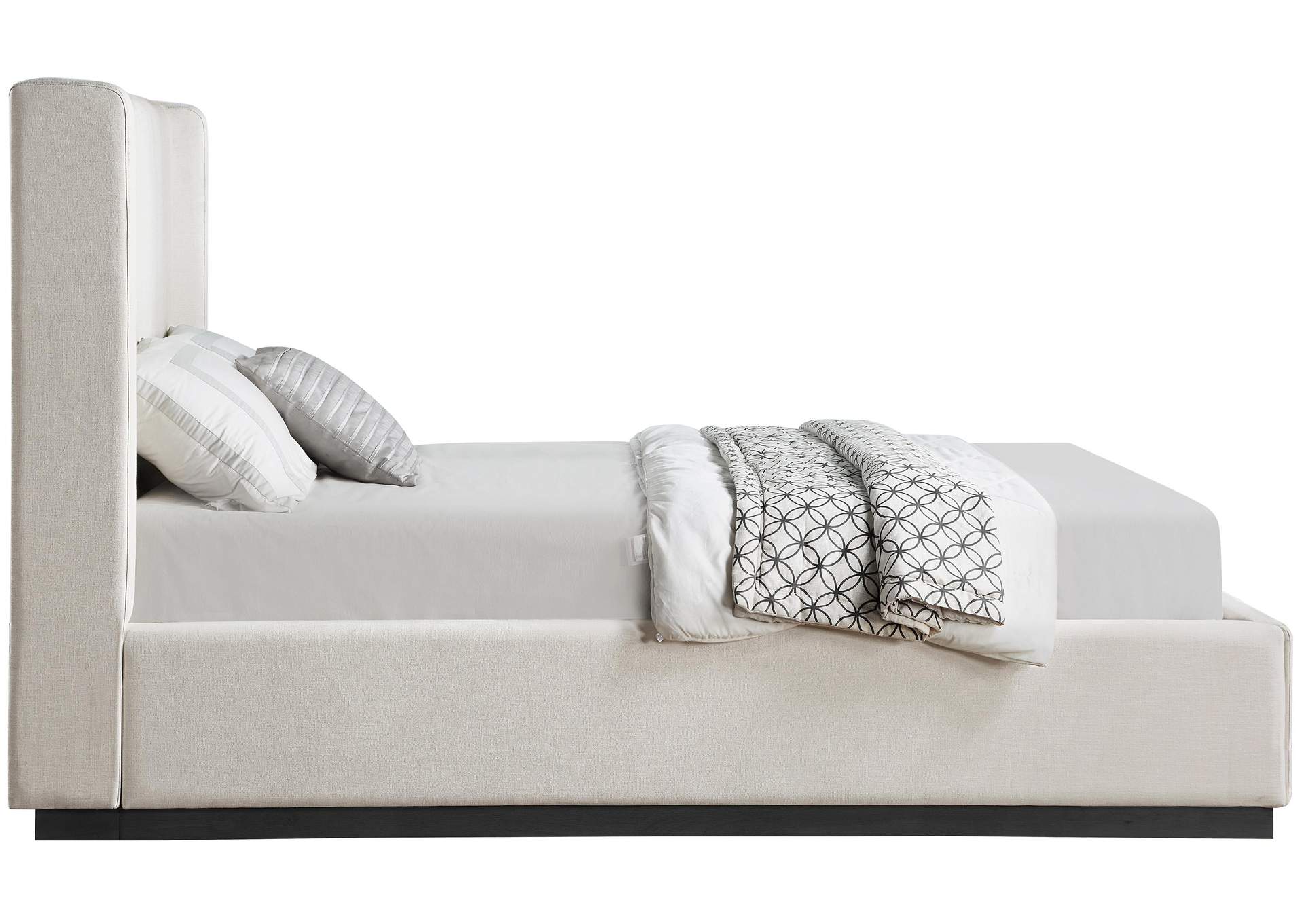 Flynn Beige Linen Textured Fabric Full Bed,Meridian Furniture