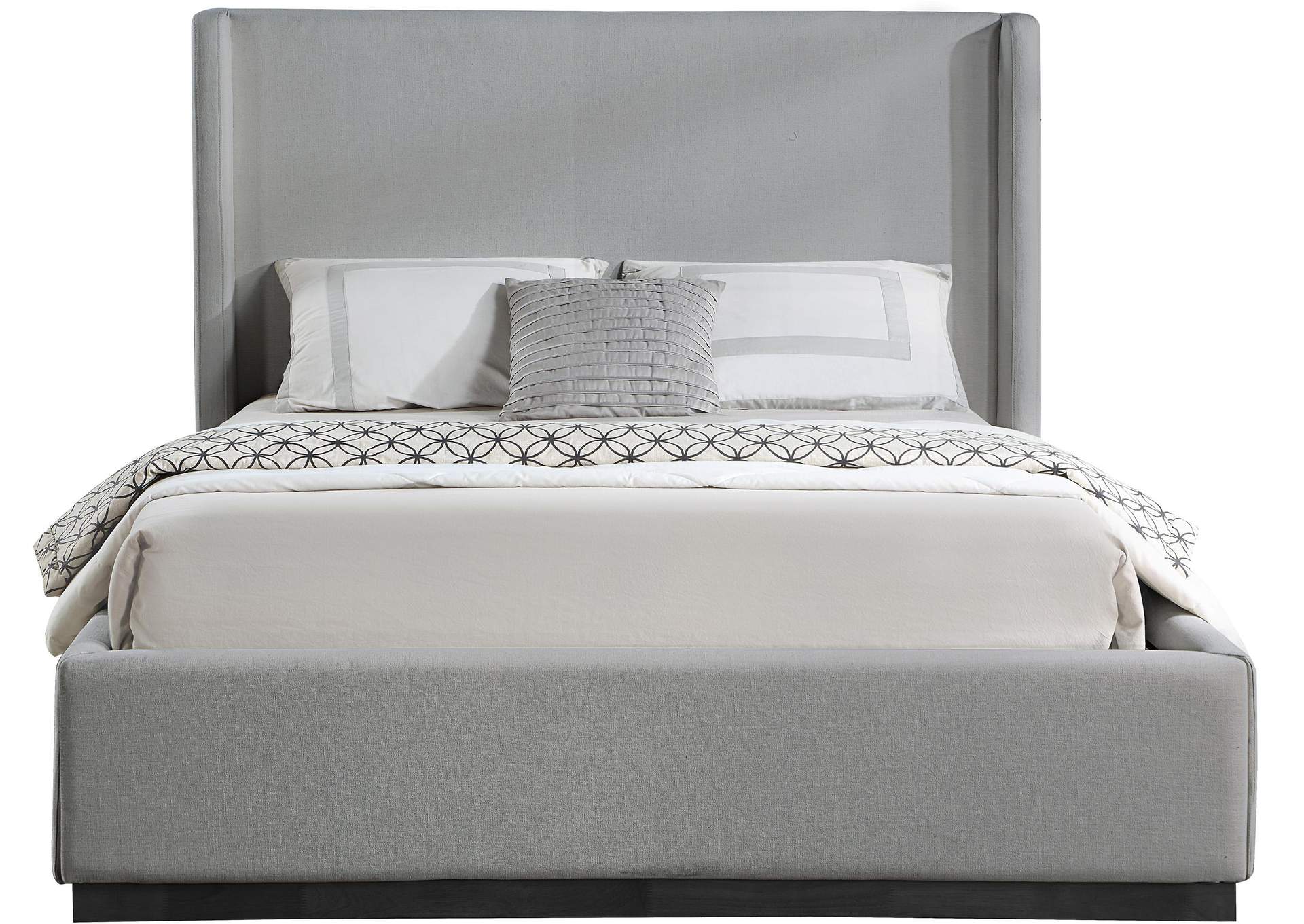 Flynn Grey Linen Textured Fabric Full Bed,Meridian Furniture