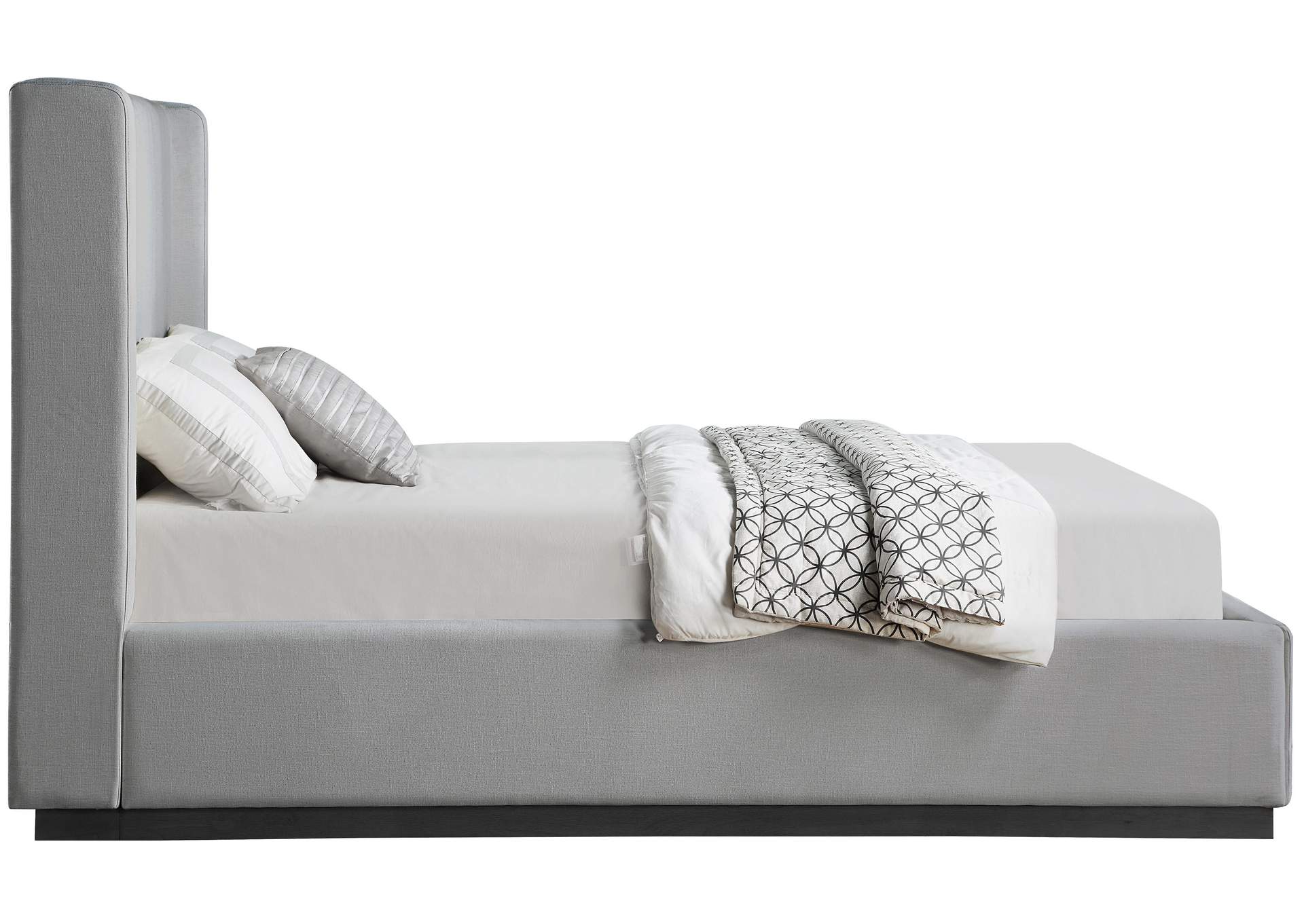 Flynn Grey Linen Textured Fabric Full Bed,Meridian Furniture