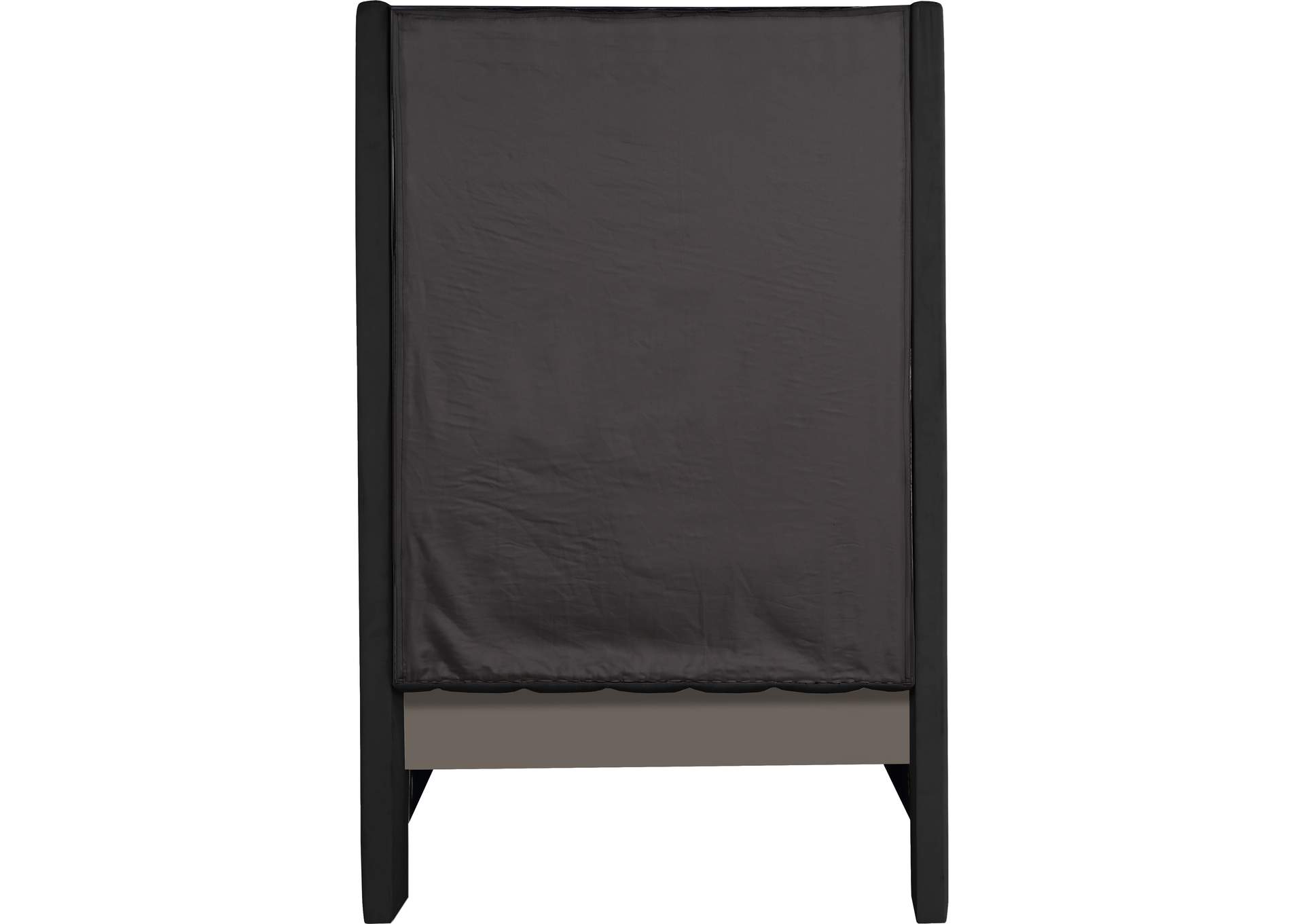 Fritz Black Velvet Twin Bed,Meridian Furniture