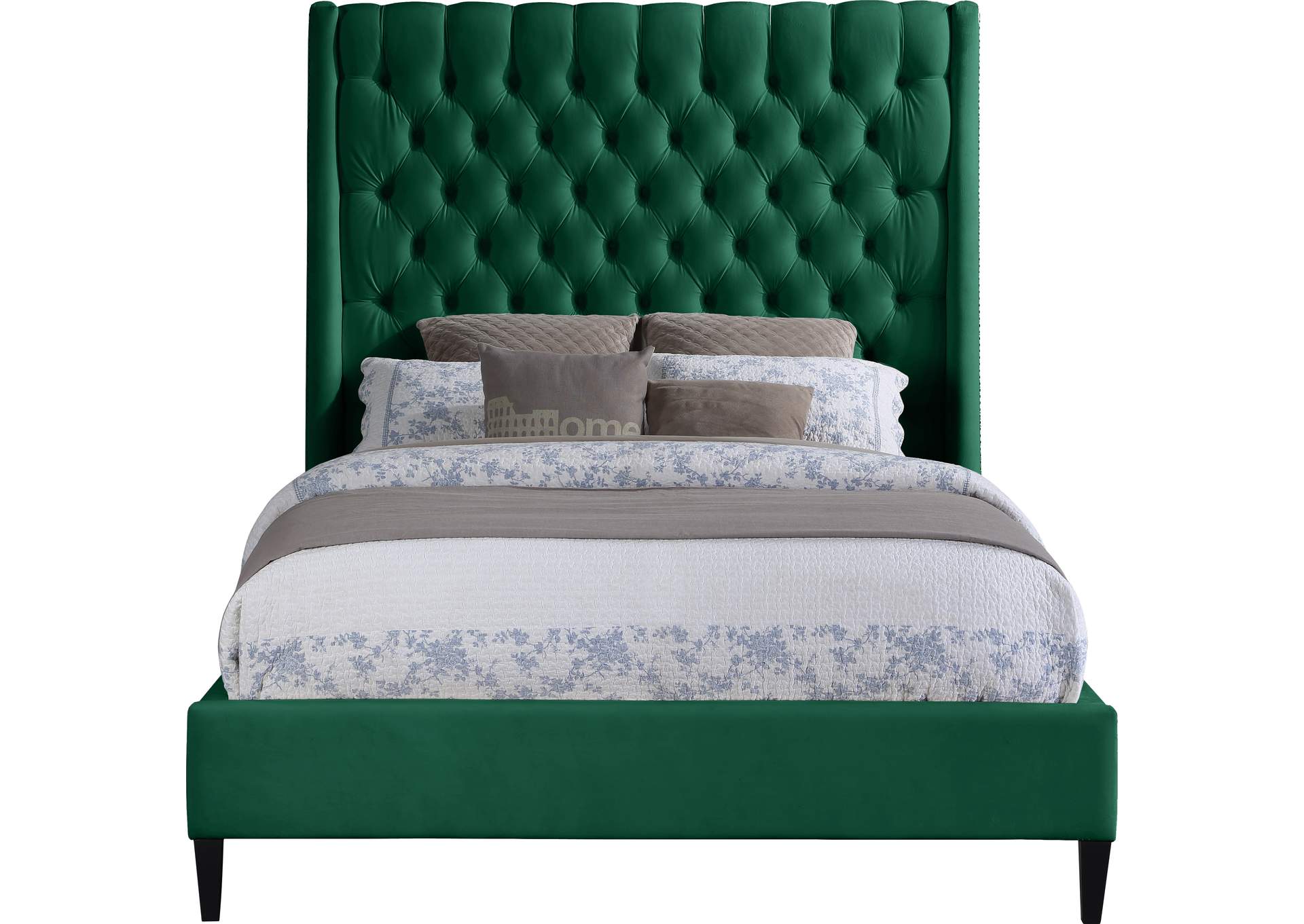 Fritz Green Velvet Full Bed,Meridian Furniture