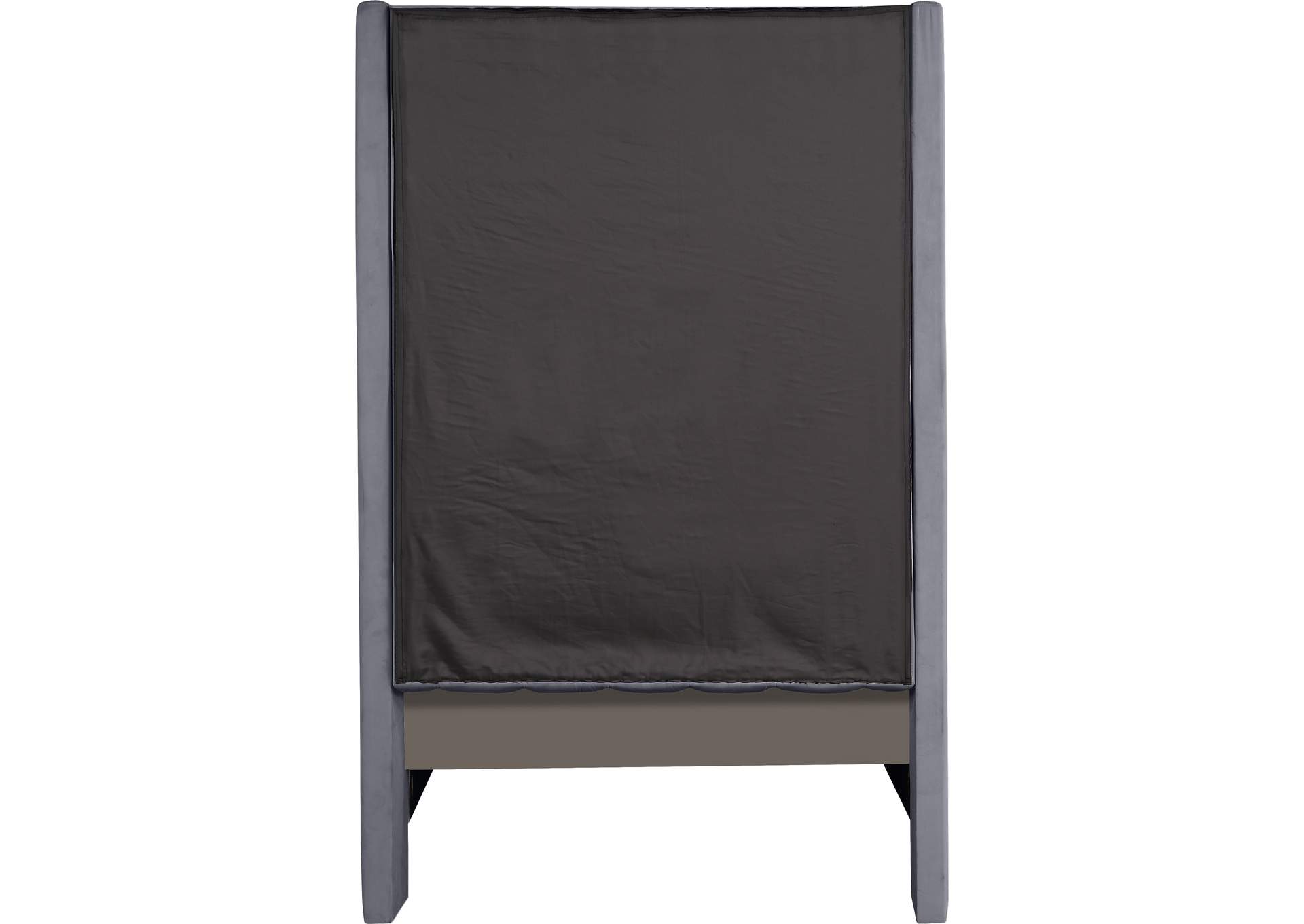 Fritz Grey Velvet Twin Bed,Meridian Furniture