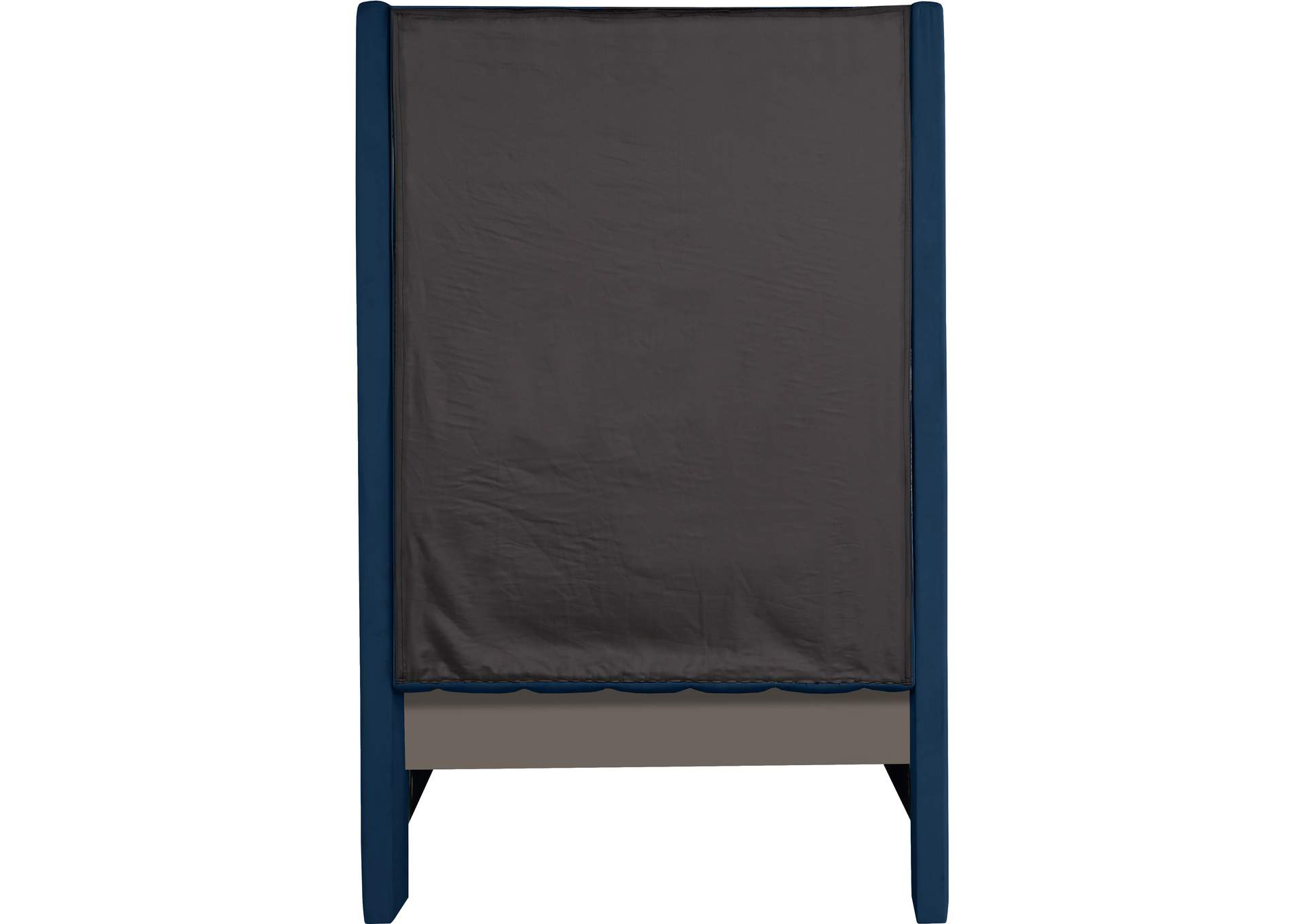 Fritz Navy Velvet Twin Bed,Meridian Furniture