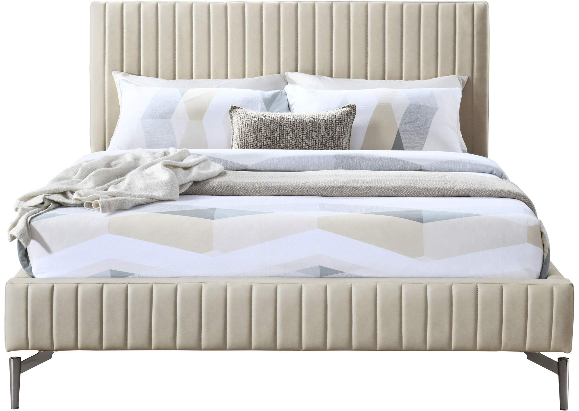 Gallo Beige Faux Leather Full Bed,Meridian Furniture