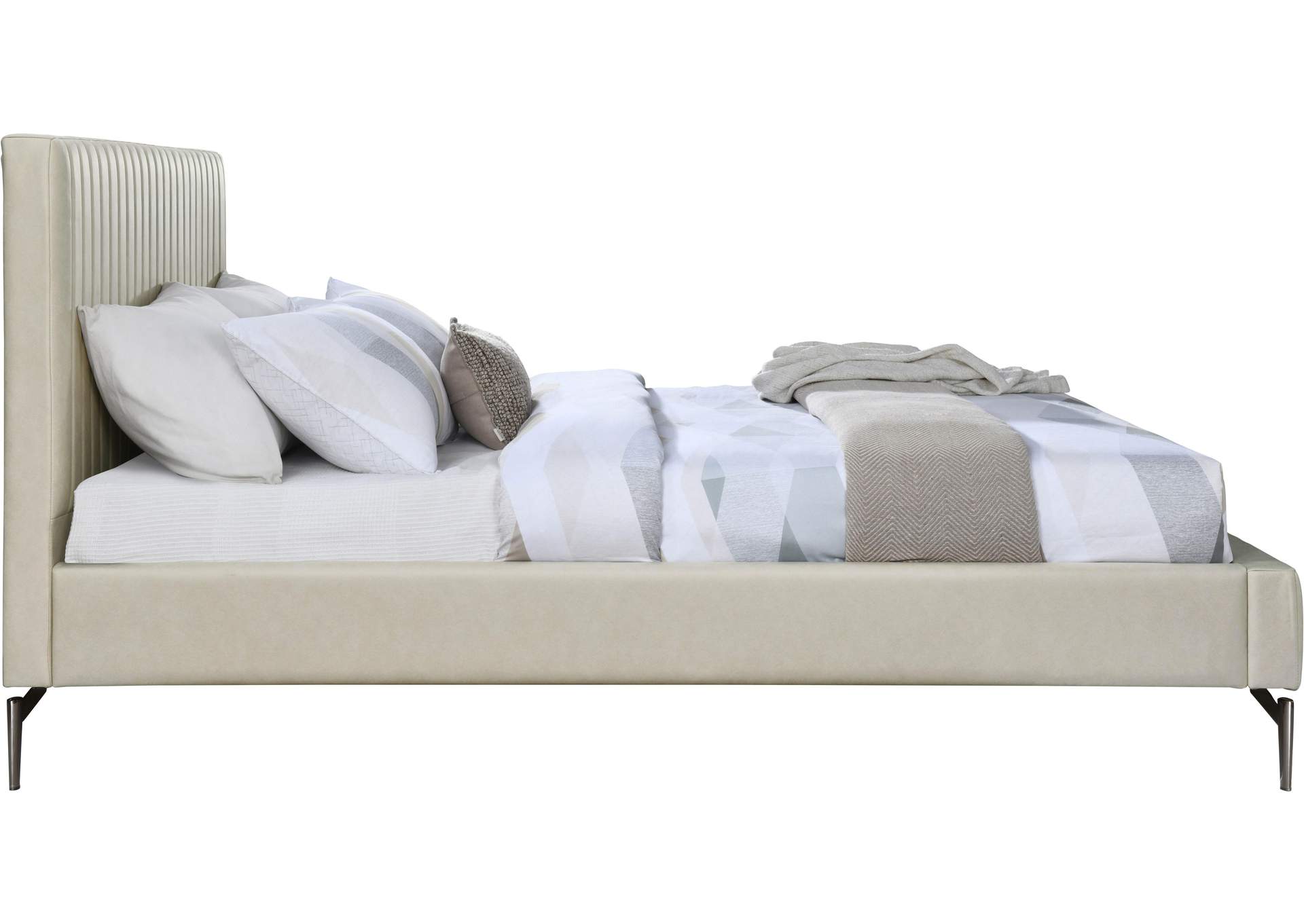 Gallo Beige Faux Leather Full Bed,Meridian Furniture