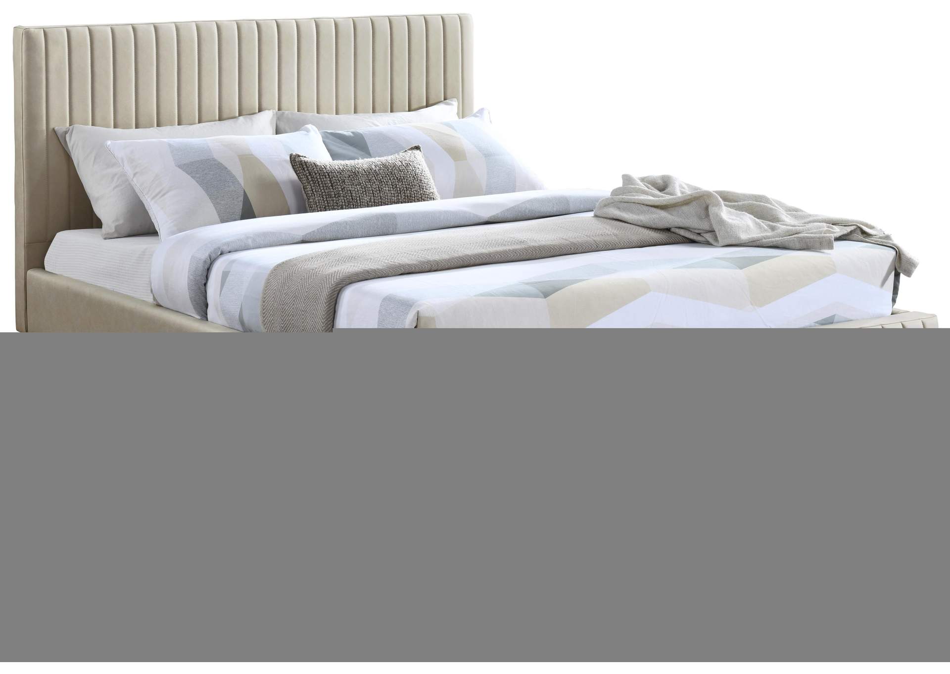 Gallo Beige Faux Leather Queen Bed,Meridian Furniture