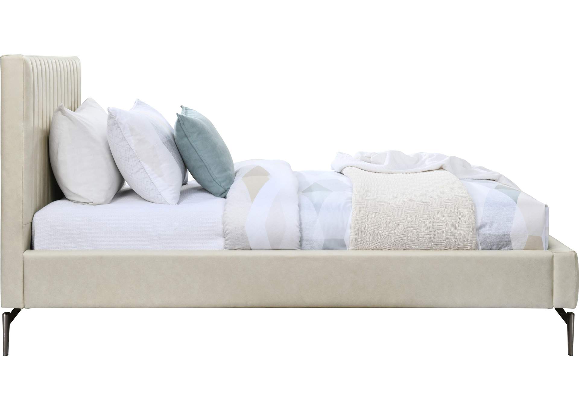 Gallo Beige Faux Leather Twin Bed,Meridian Furniture