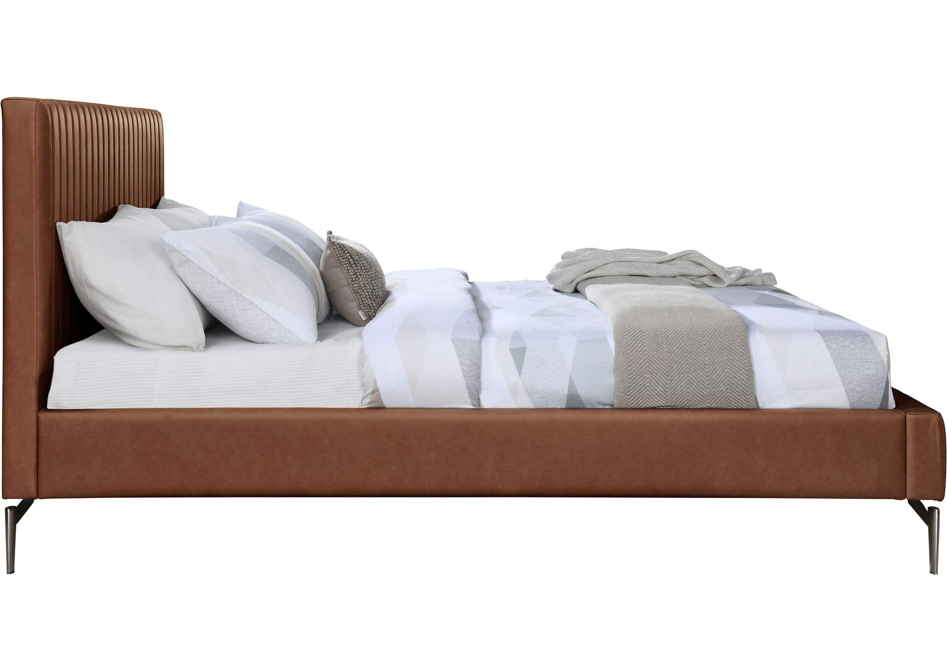 Gallo Cognac Faux Leather Full Bed,Meridian Furniture