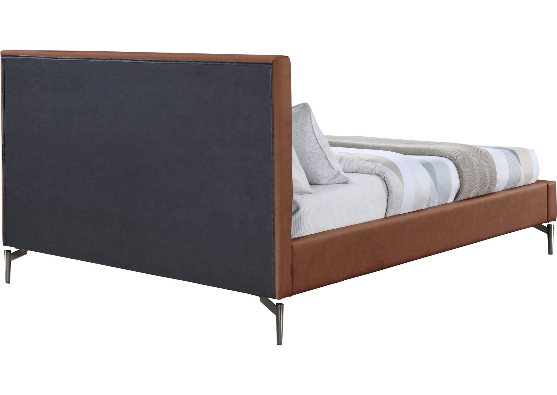 Gallo Cognac Faux Leather Full Bed,Meridian Furniture