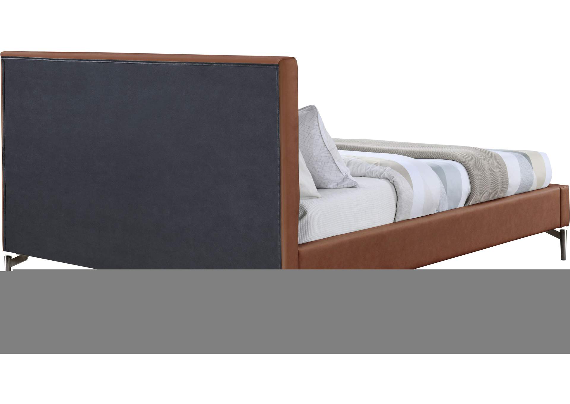 Gallo Cognac Faux Leather King Bed,Meridian Furniture
