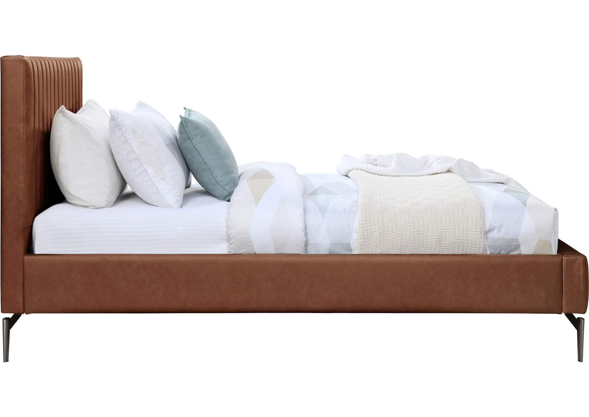 Gallo Cognac Faux Leather Twin Bed,Meridian Furniture