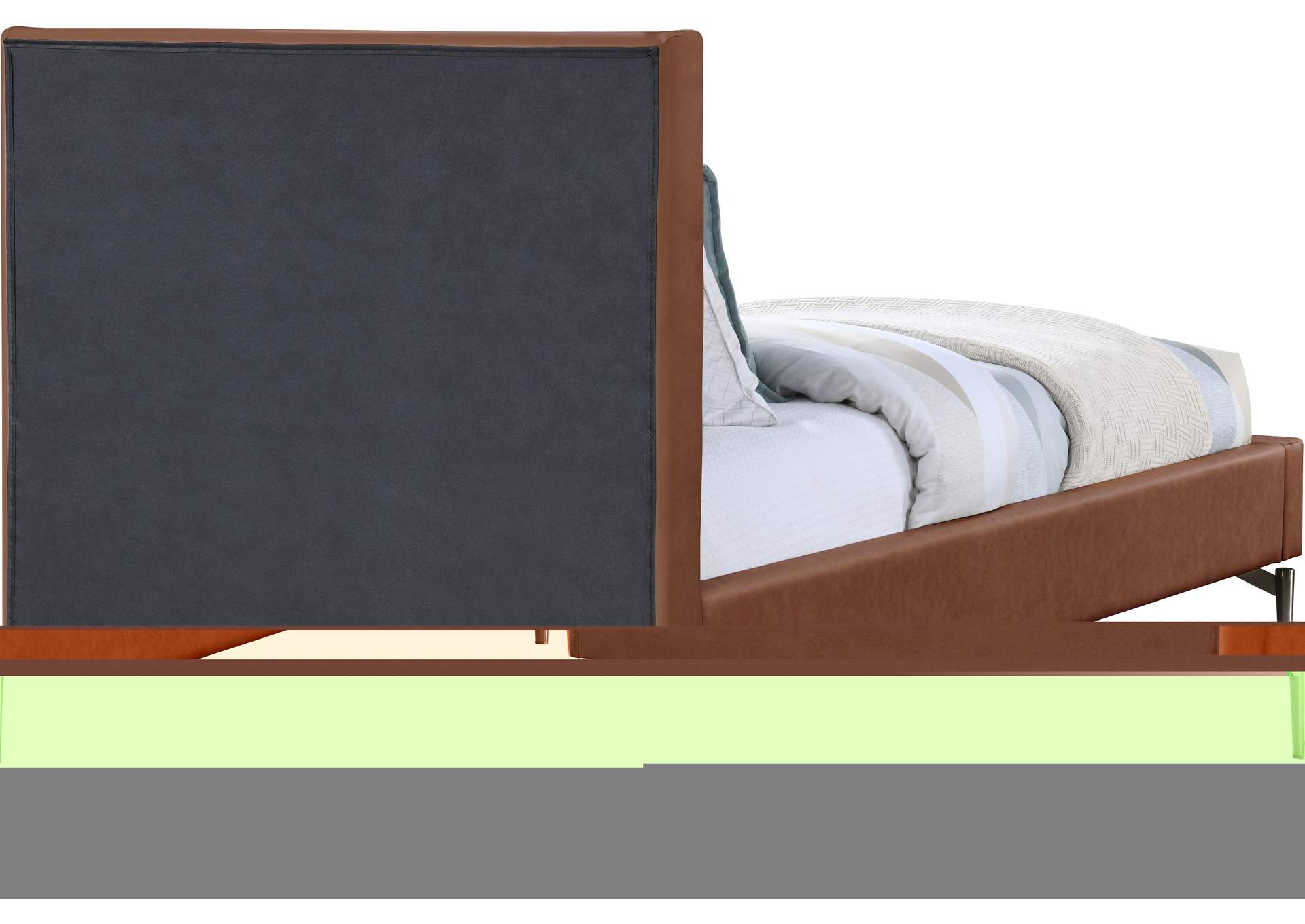 Gallo Cognac Faux Leather Twin Bed,Meridian Furniture