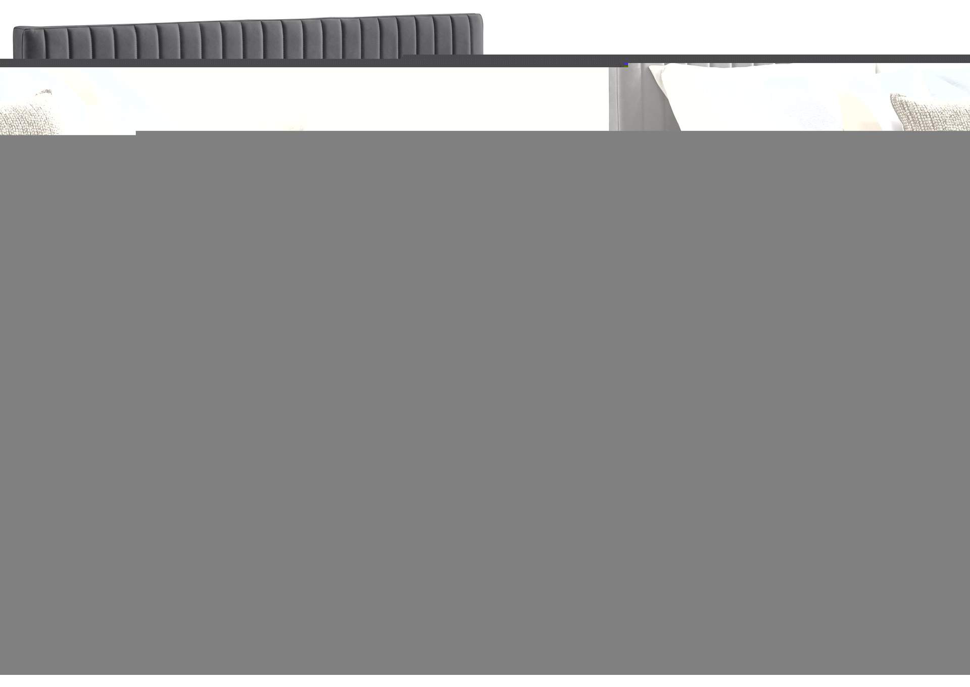 Gallo Dark Grey Faux Leather Full Bed,Meridian Furniture