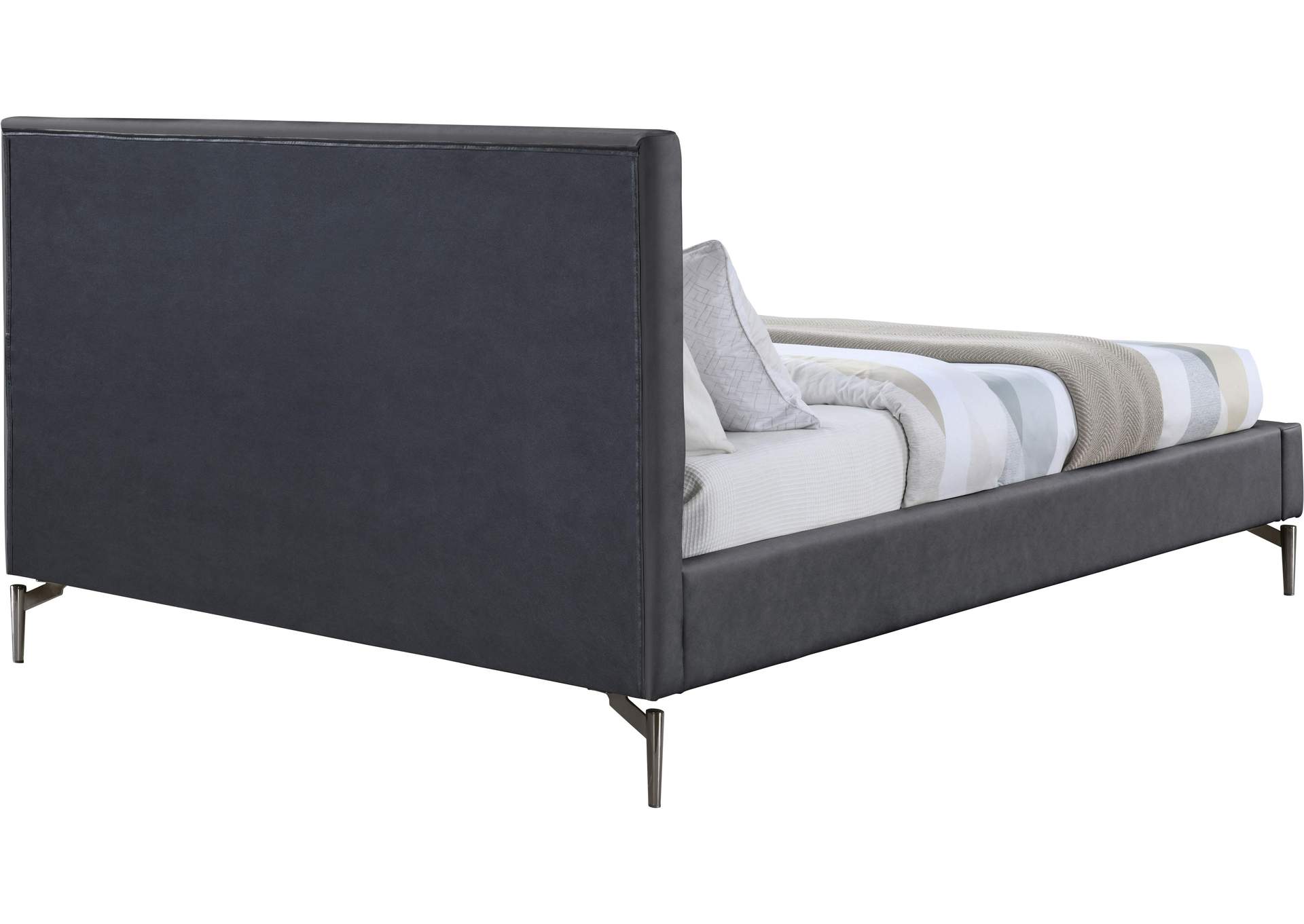 Gallo Dark Grey Faux Leather King Bed,Meridian Furniture