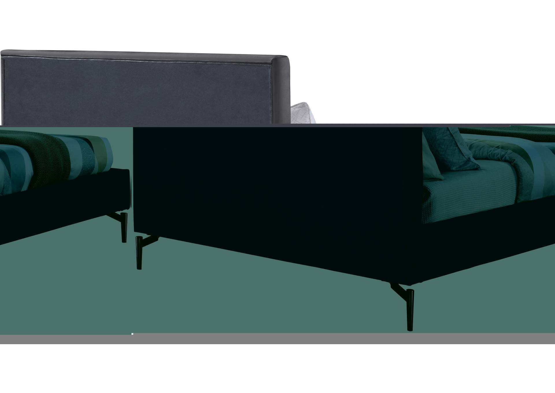 Gallo Dark Grey Faux Leather Queen Bed,Meridian Furniture