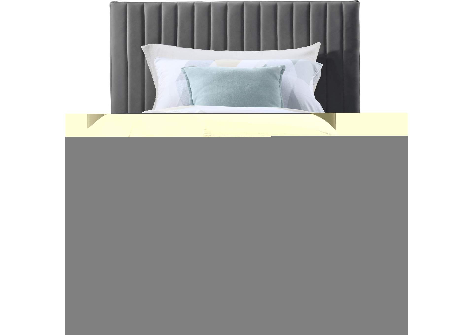 Gallo Dark Grey Faux Leather Twin Bed,Meridian Furniture