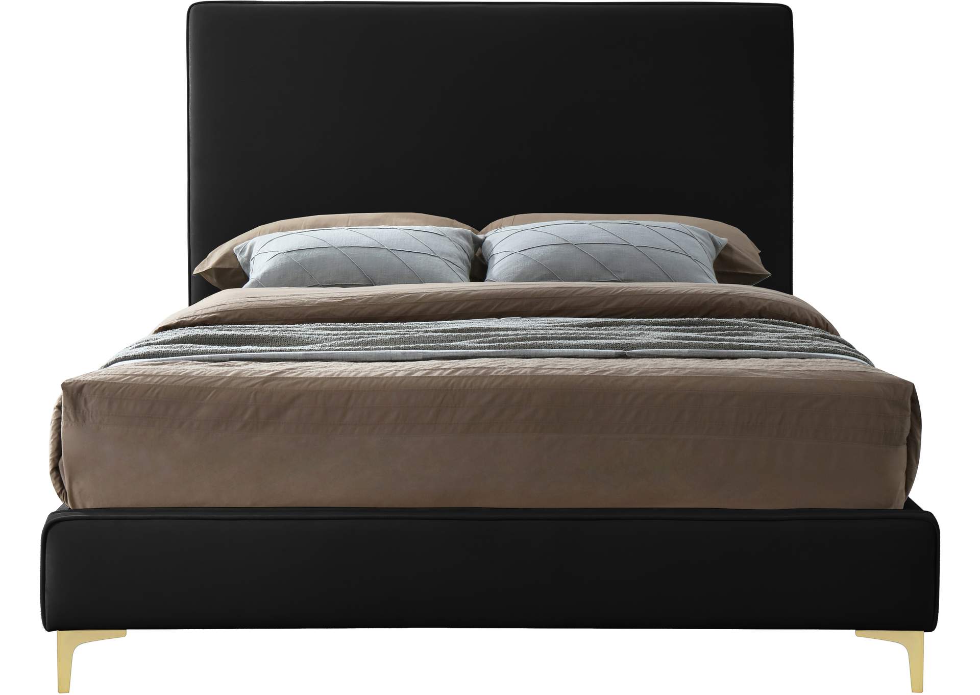 Geri Black Velvet Full Bed,Meridian Furniture