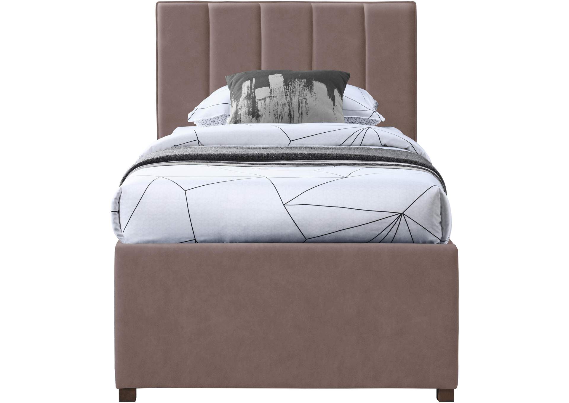 Hudson Brown Faux Leather Twin Trundle Bed,Meridian Furniture