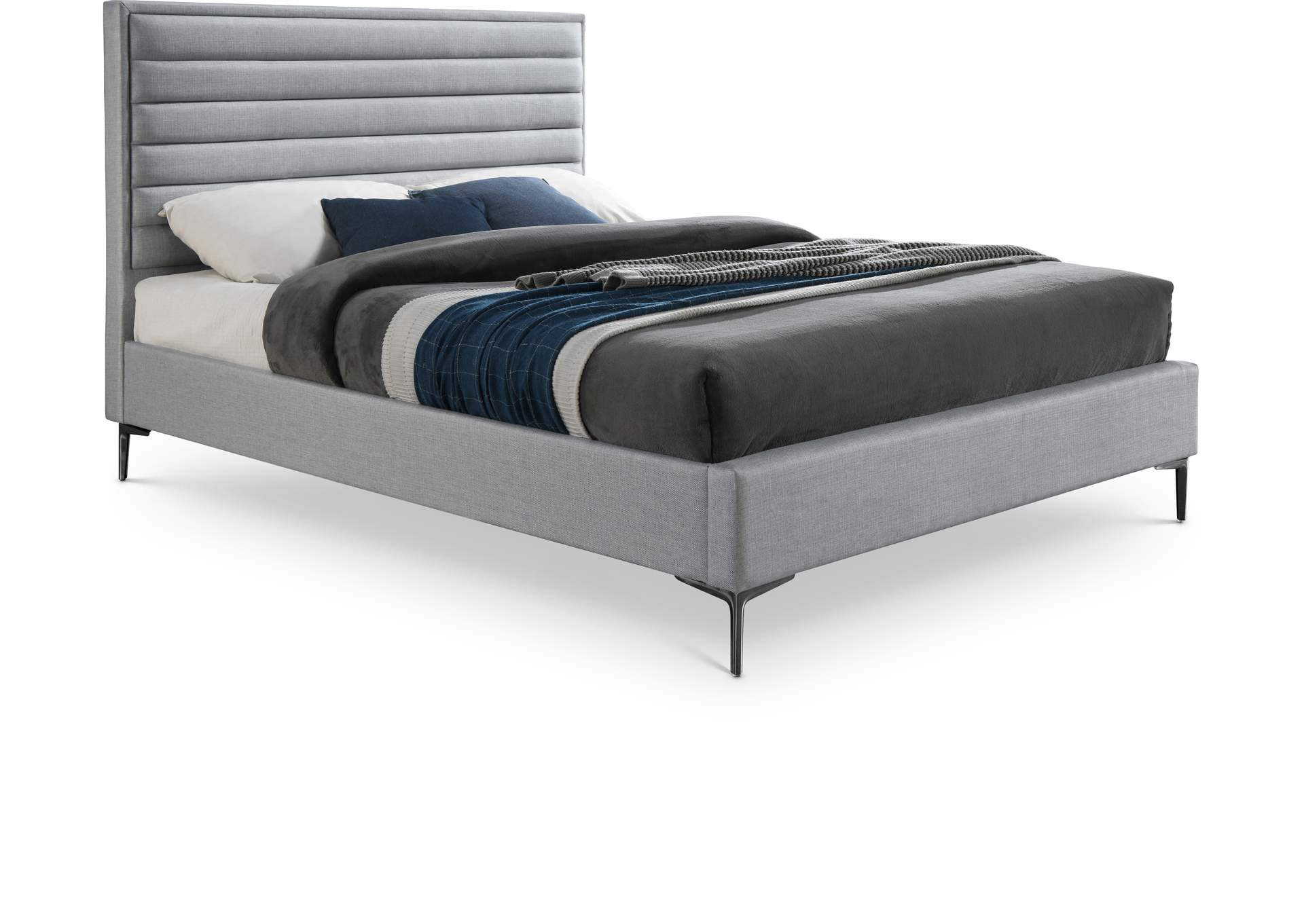 Hunter Grey Linen Textured Full Bed,Meridian Furniture