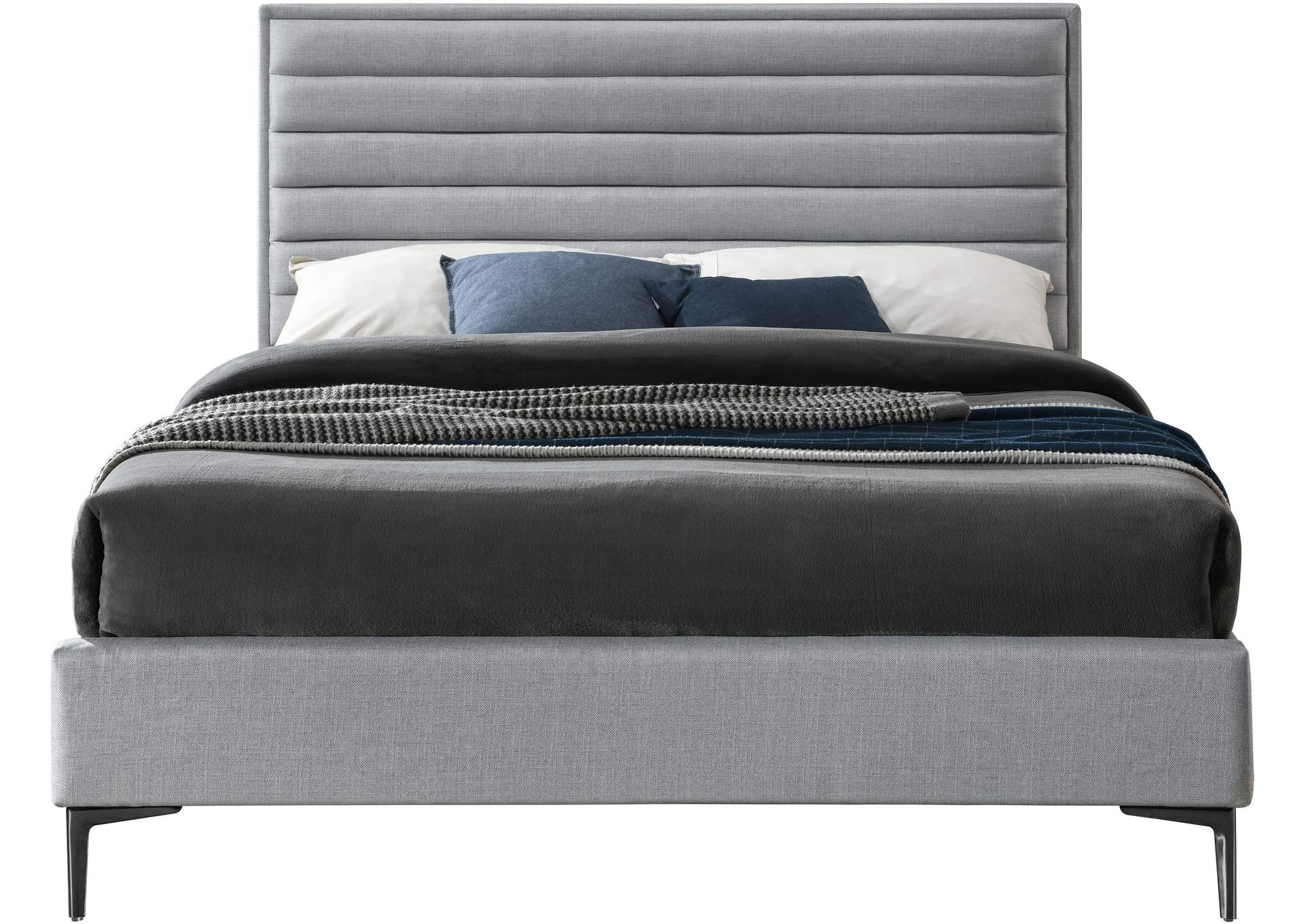 Hunter Grey Linen Textured Full Bed,Meridian Furniture