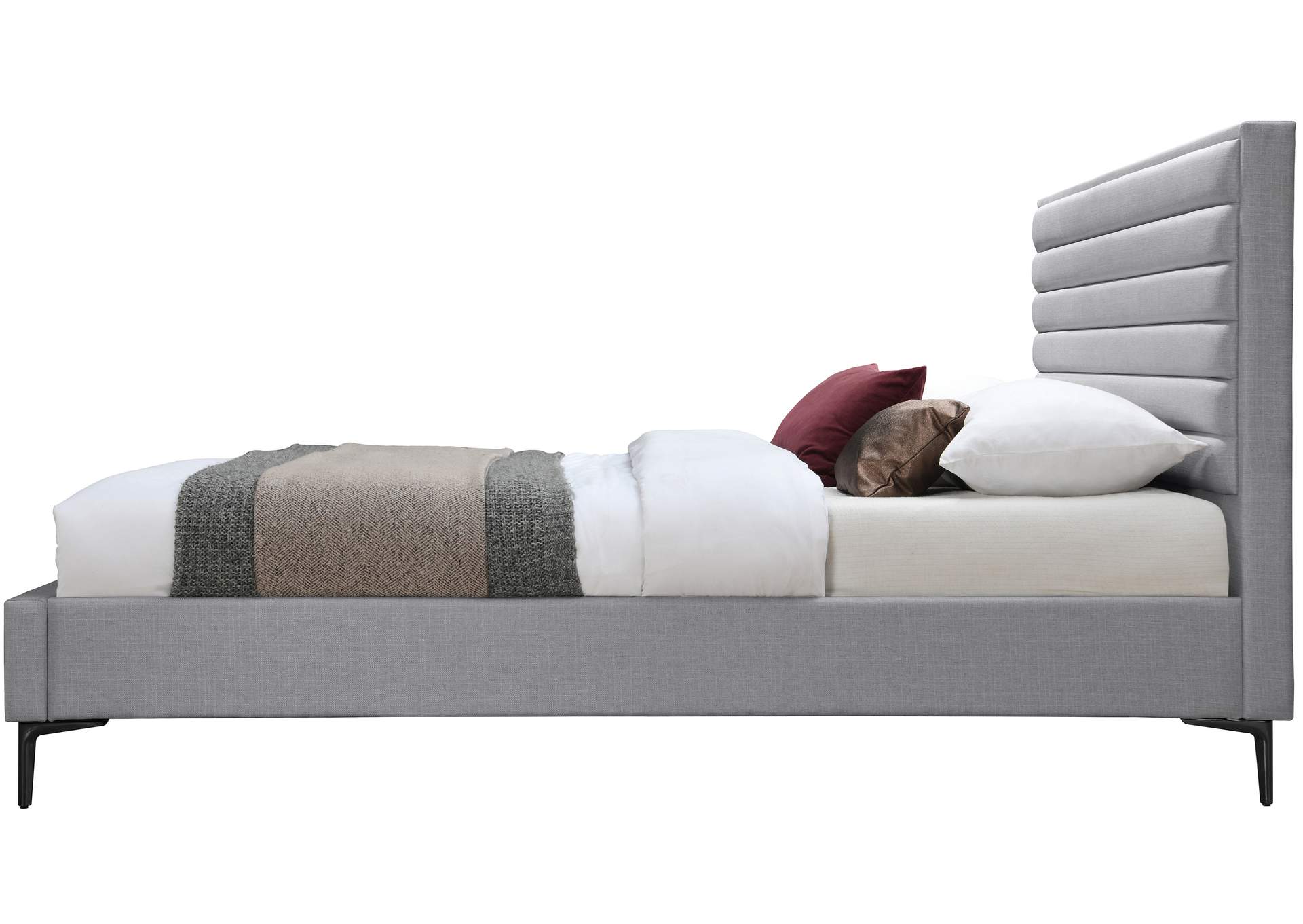 Hunter Grey Linen Textured Full Bed,Meridian Furniture