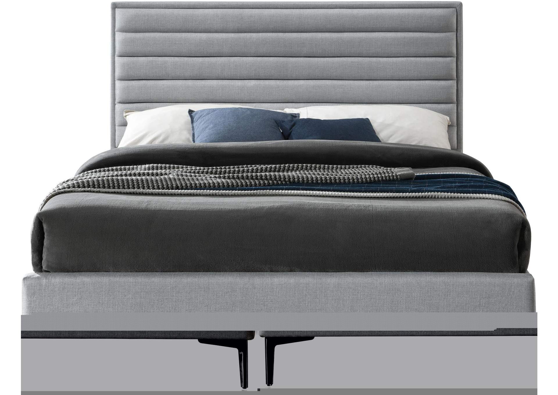 Hunter Grey Linen Textured King Bed,Meridian Furniture