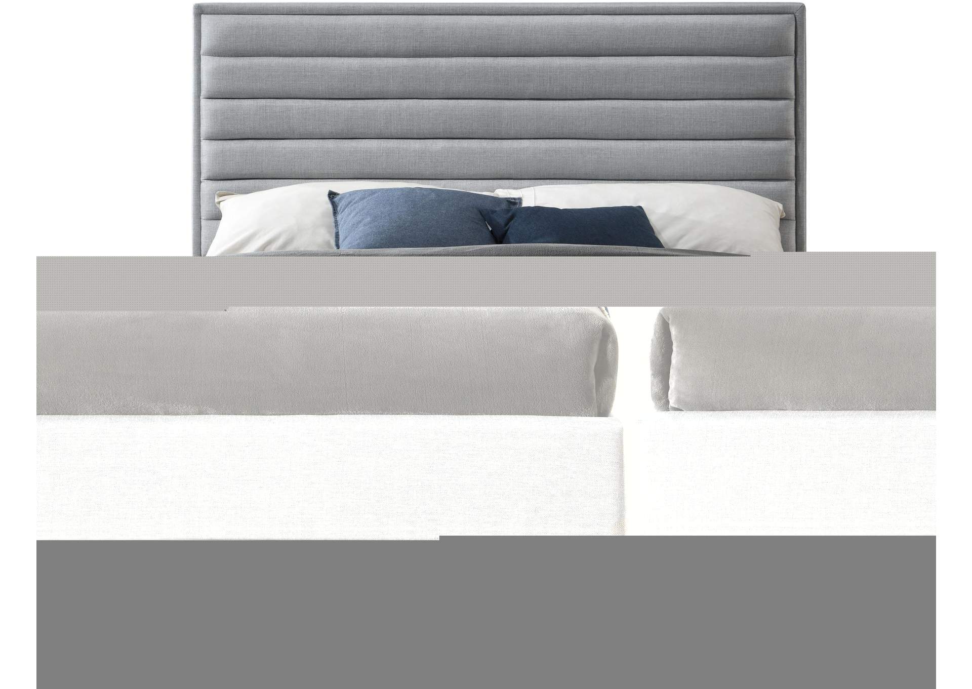 Hunter Grey Linen Textured Queen Bed,Meridian Furniture