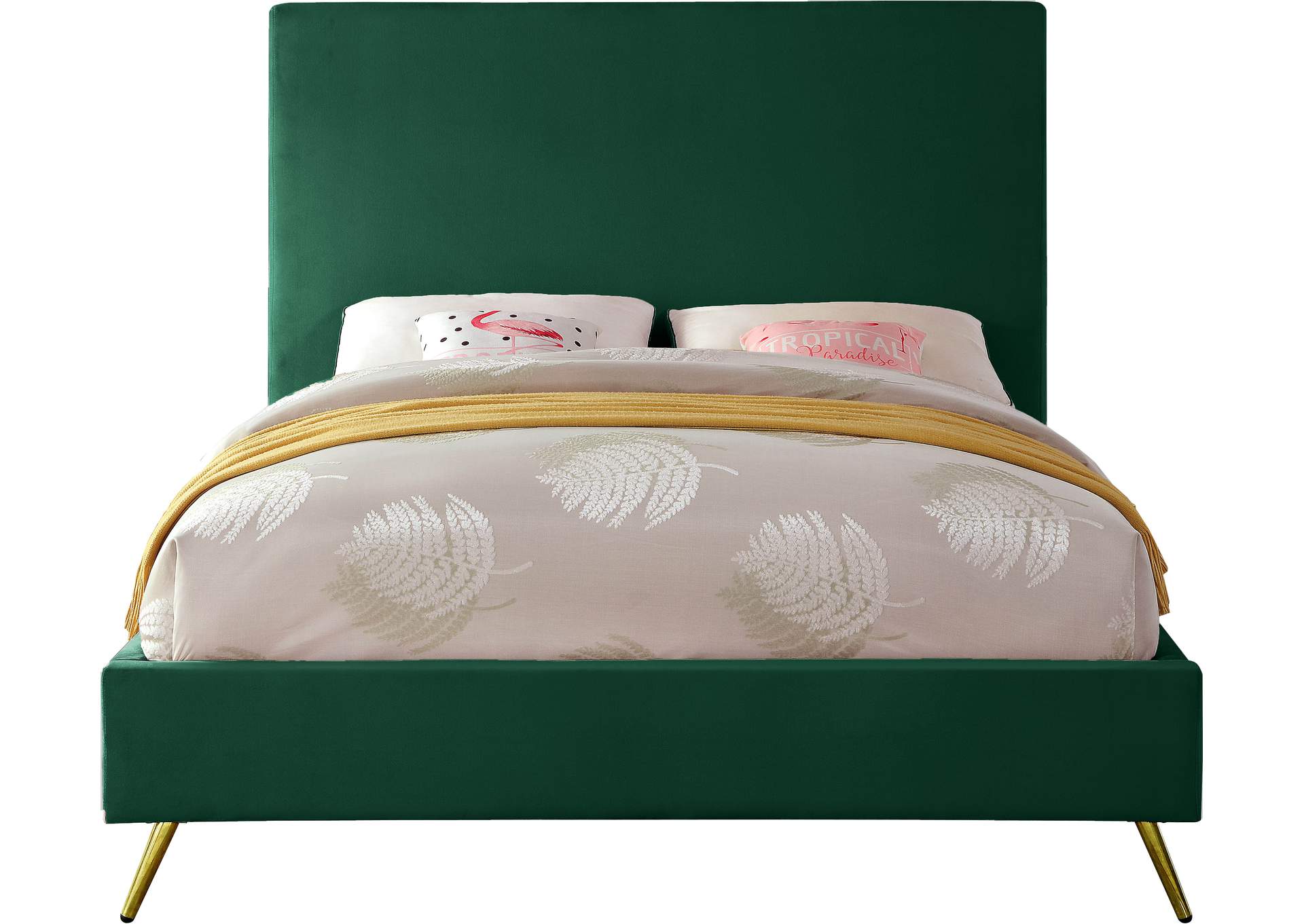 Jasmine Green Velvet Queen Bed,Meridian Furniture