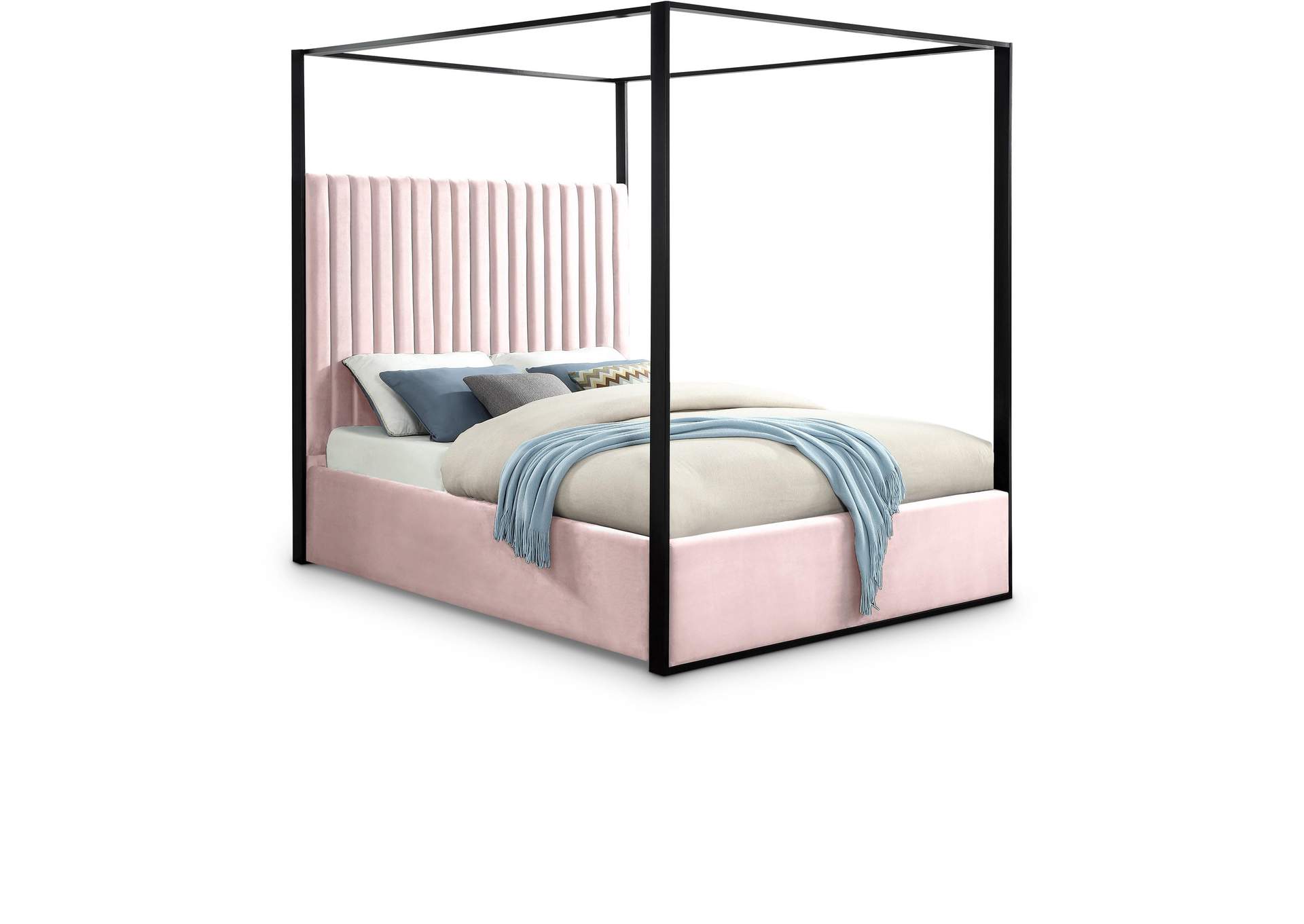 Jax Pink Velvet King Bed,Meridian Furniture