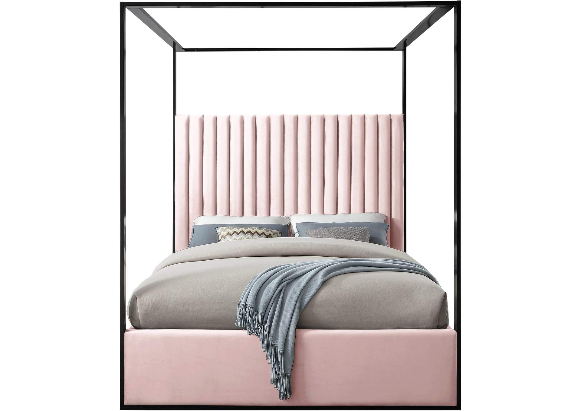 Jax Pink Velvet King Bed,Meridian Furniture