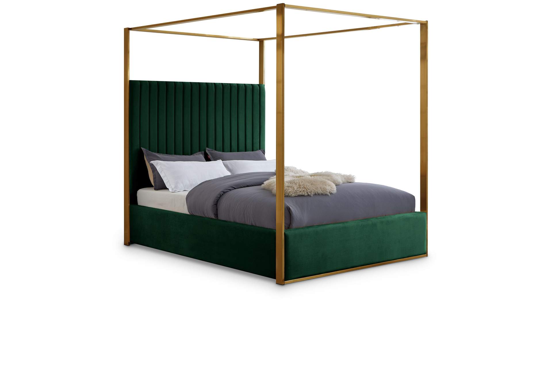 Jones Green Velvet King Bed,Meridian Furniture