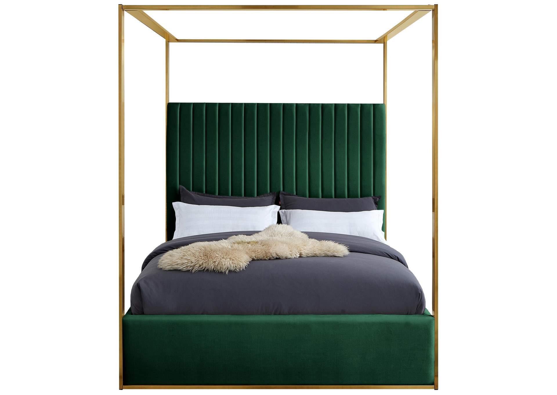 Jones Green Velvet Queen Bed,Meridian Furniture