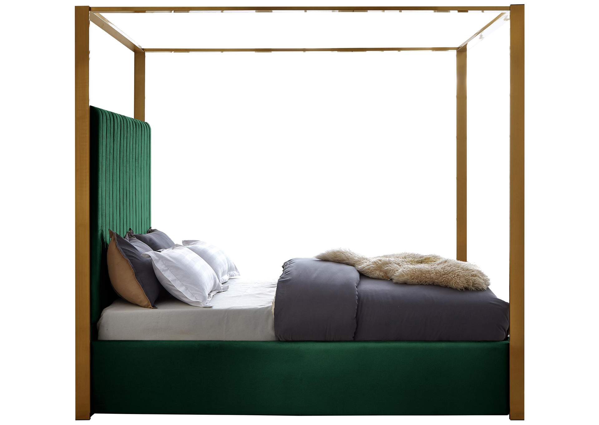 Jones Green Velvet Queen Bed,Meridian Furniture